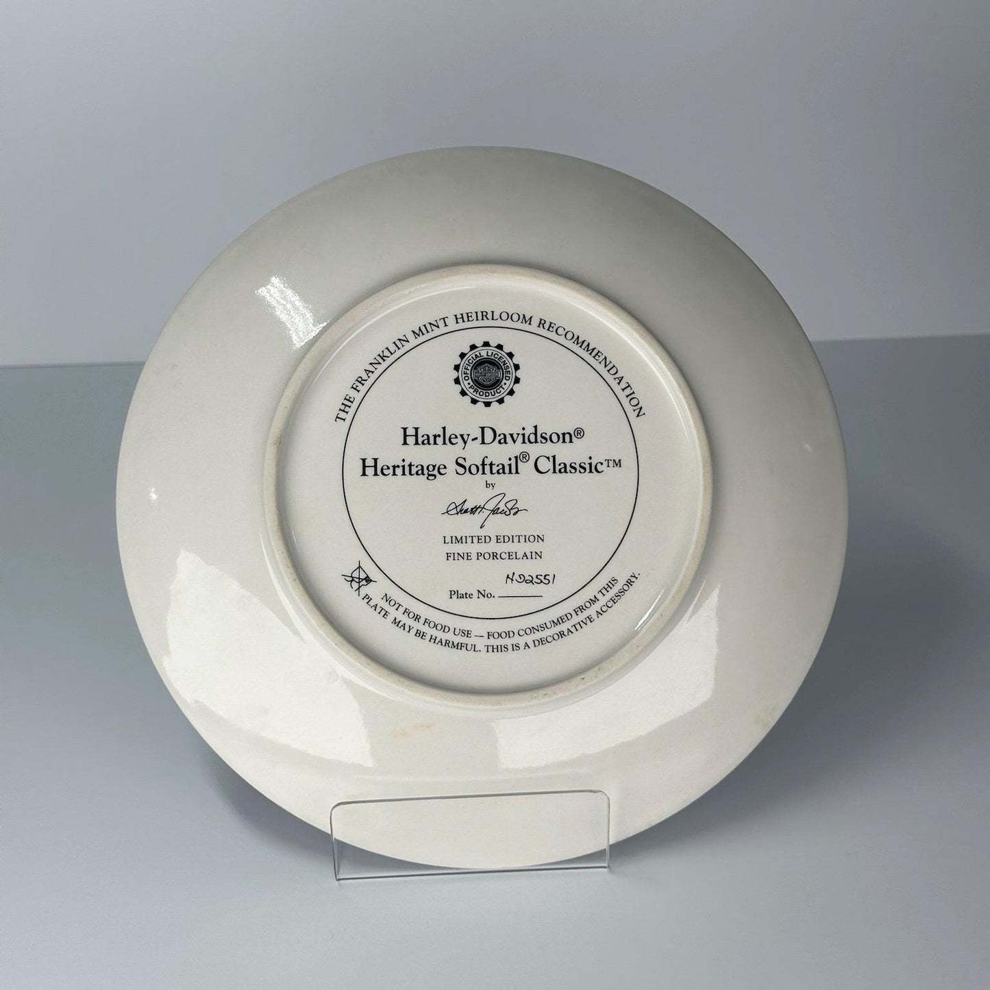 Vintage Plate of Harley-Davidson Heritage Softail Classic Limited Edition by The Franklin Mint Heirloom