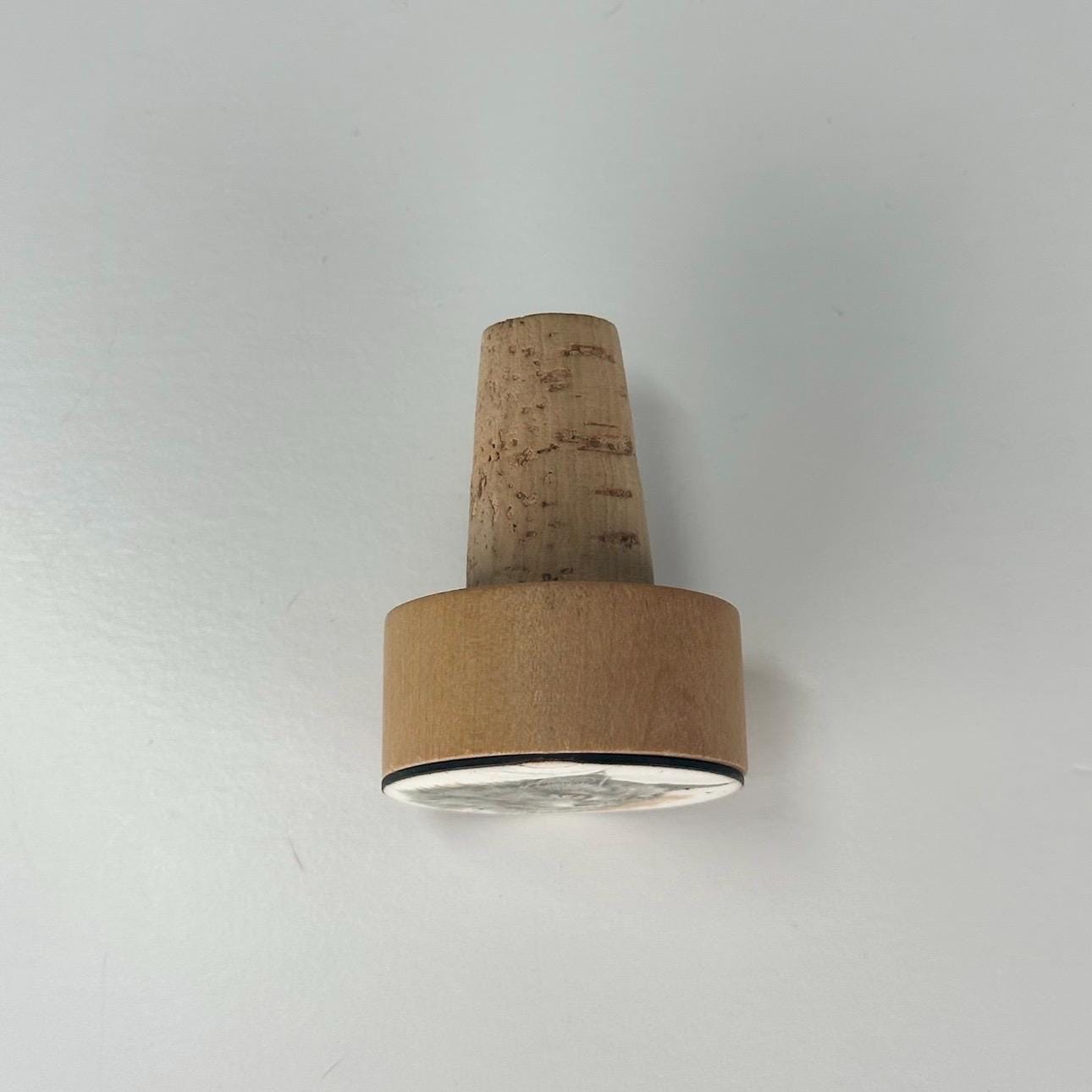 Vintage Bottle Stopper with Ceramic Cat Picture