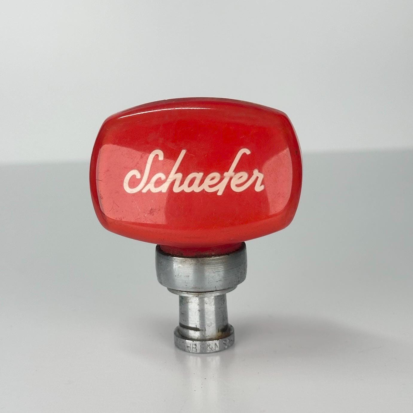 Vintage Schaefer Beer Tap Handle with Red Plastic Top