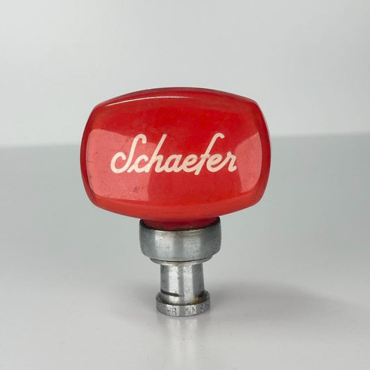 Vintage Schaefer Beer Tap Handle with Red Plastic Top