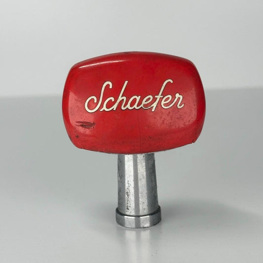 Vintage Beer Pull with Schaefer Lettering and Red Top by The F.&.M. Schaefer Brew Co.
