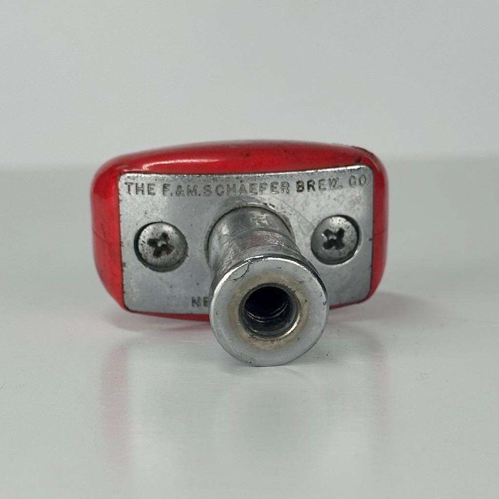 Vintage Beer Pull with Schaefer Lettering and Red Top by The F.&.M. Schaefer Brew Co.