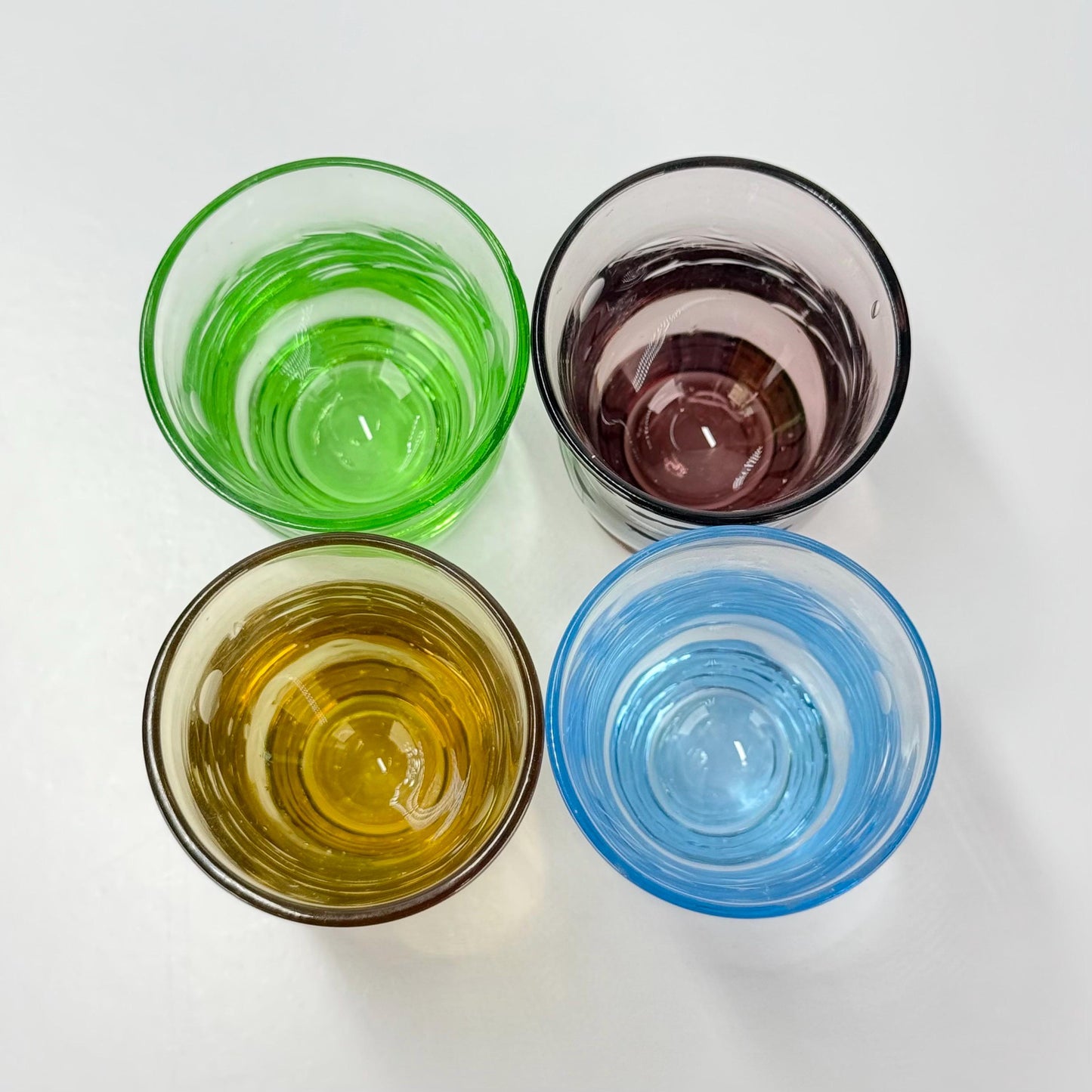 Vintage Shot Glasses With Floral Etched MCM Design Set of 4