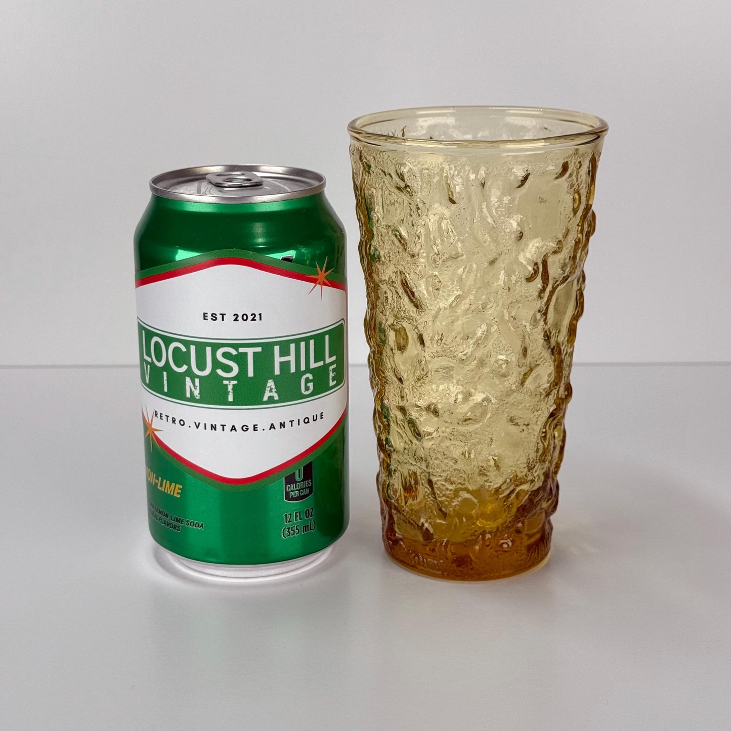 Vintage Tumblers in Textured Honey Gold Glass by Anchor Hocking Set of 7