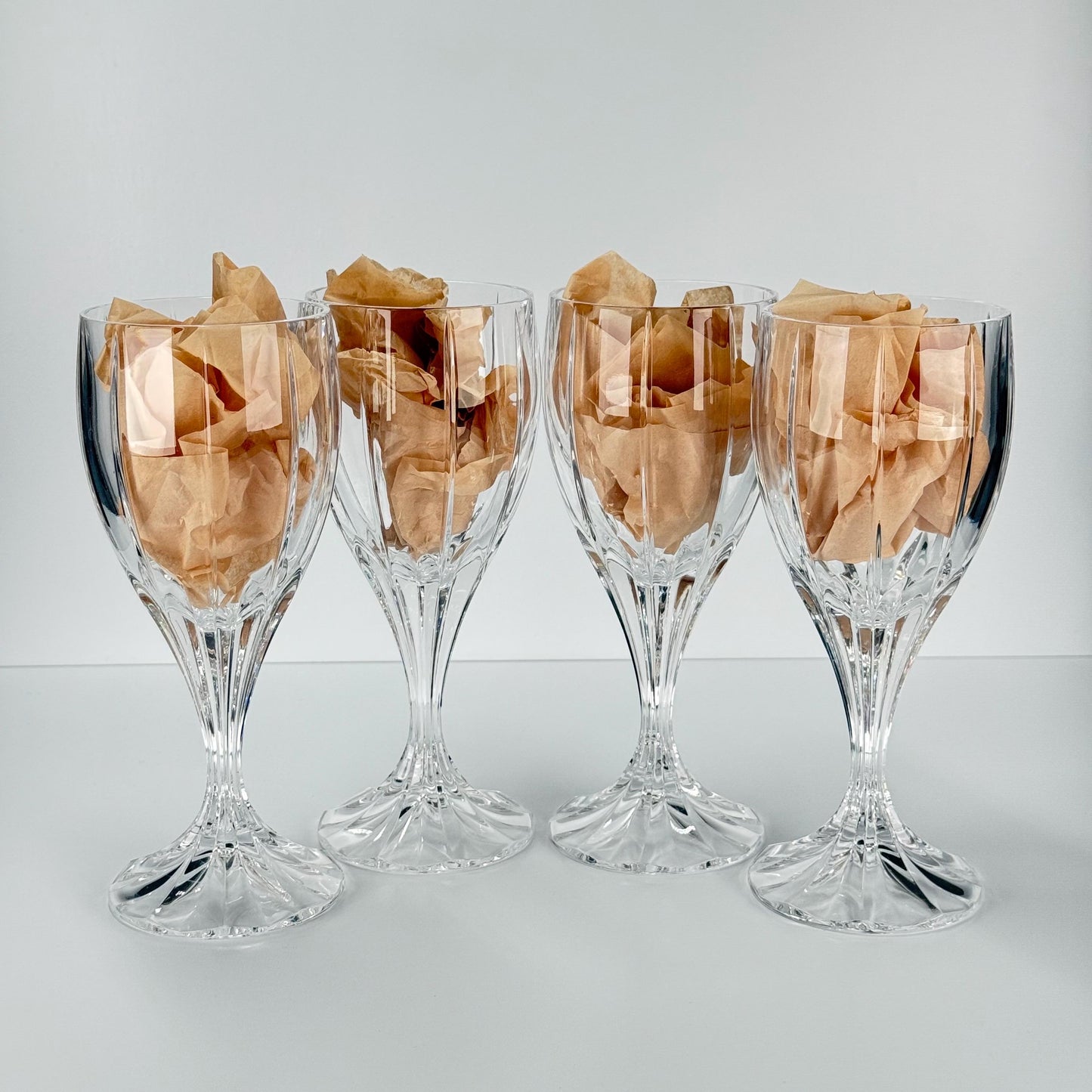 Vintage Crystal Wine Glasses in Berkeley Design Made by Mikasa Set of 4