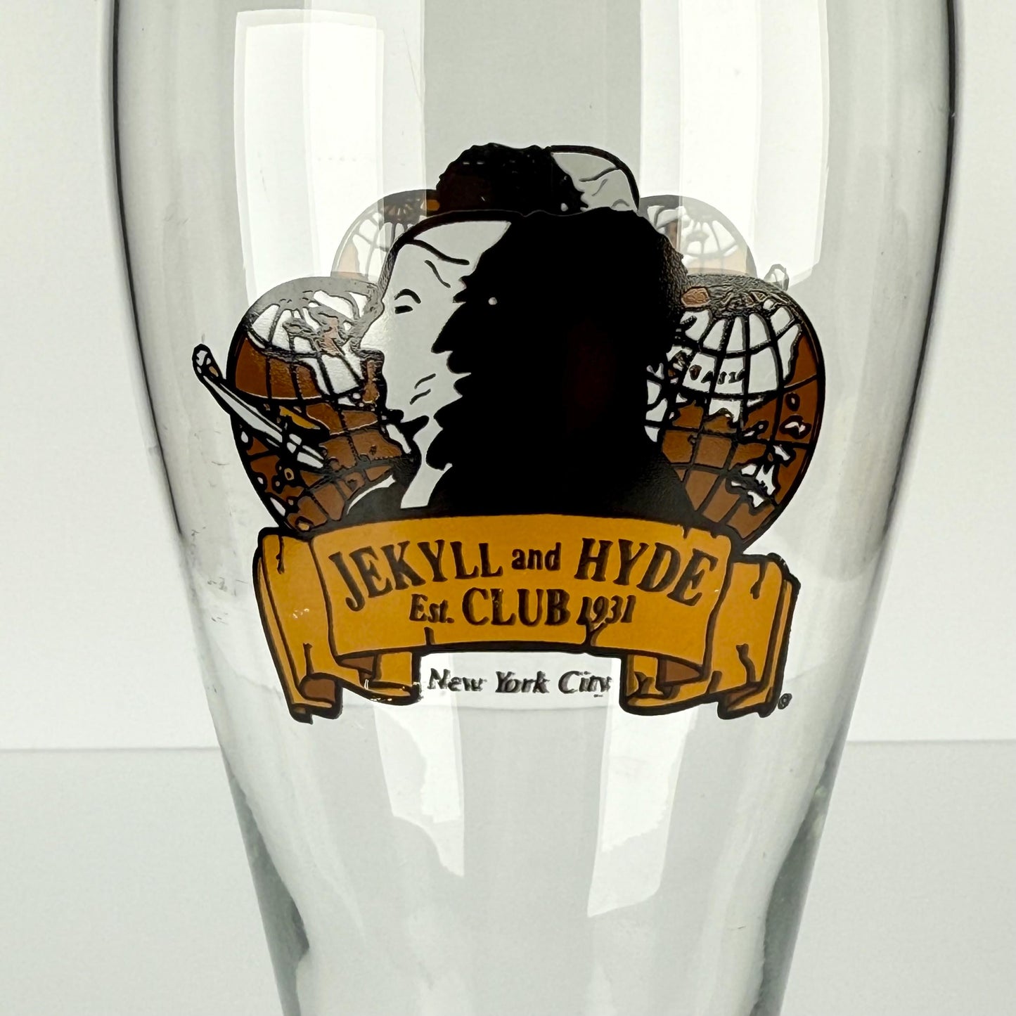 Vintage Pilsner Beer Souvenir Glass of Jekyll and Hyde Est. Club New York City