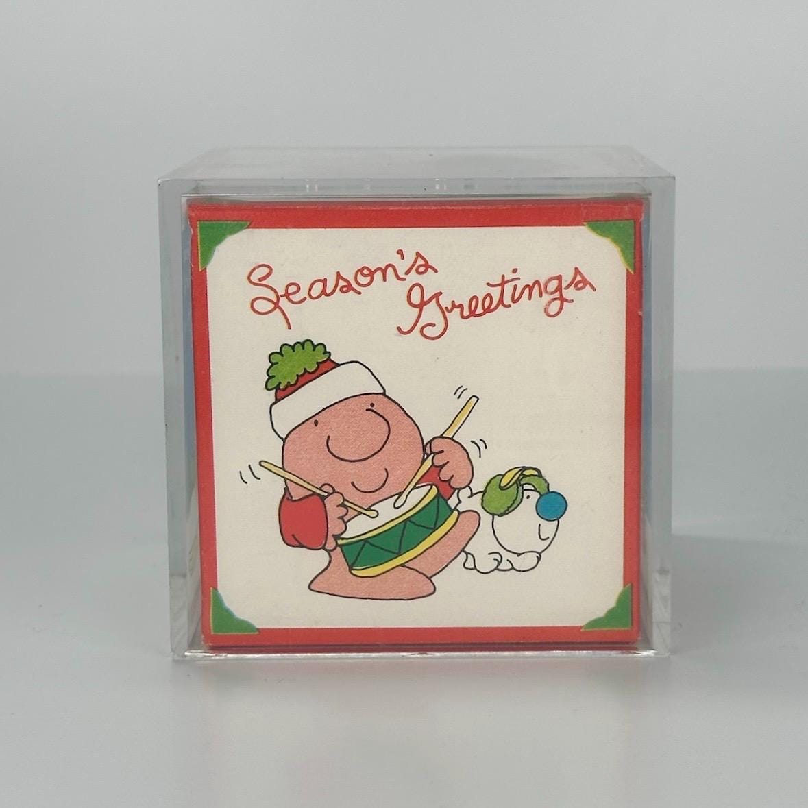 Vintage Photo Cube with Ziggy Christmas Greeting Photos