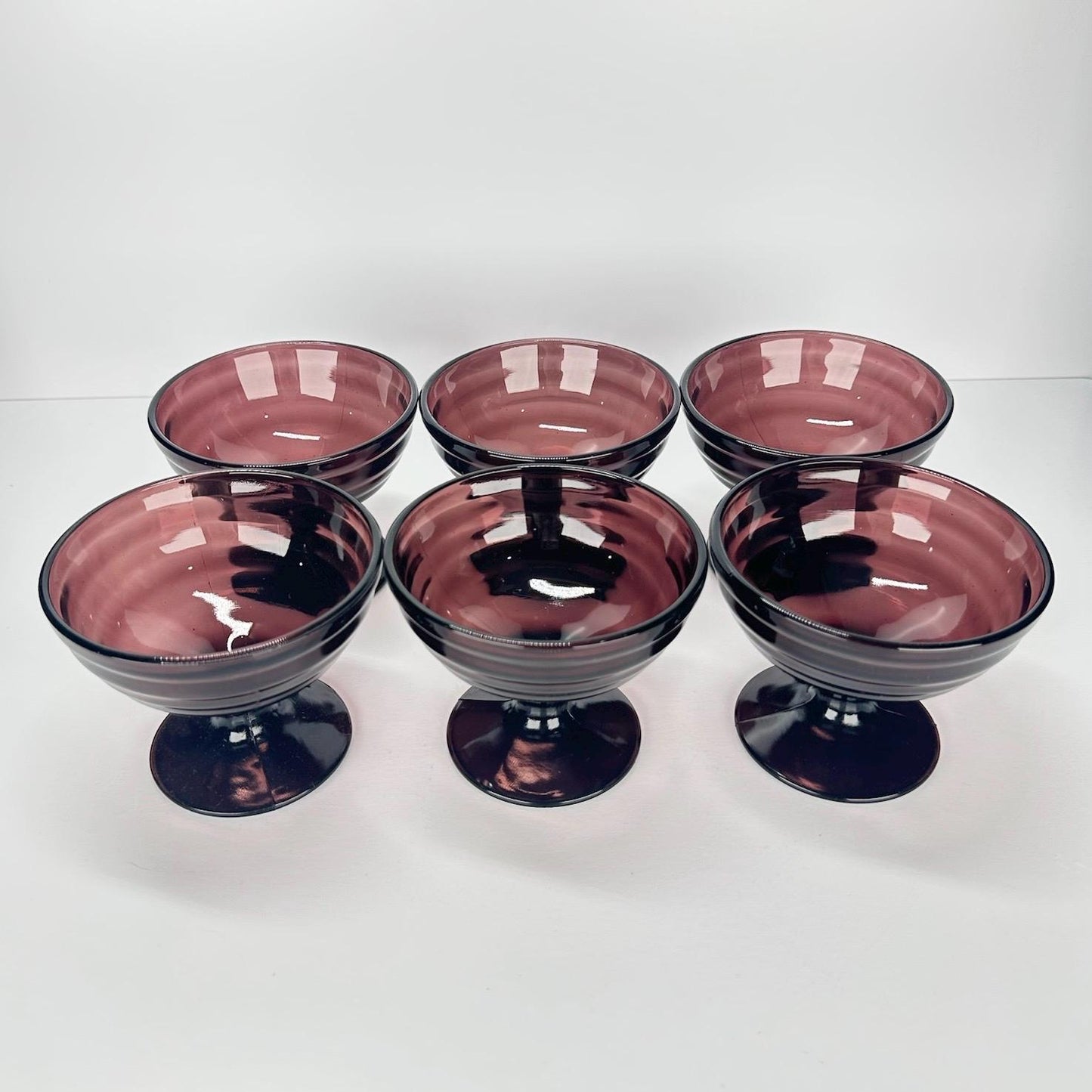 Vintage Sherbet Glasses in Purple Amethyst by Hazel Atlas