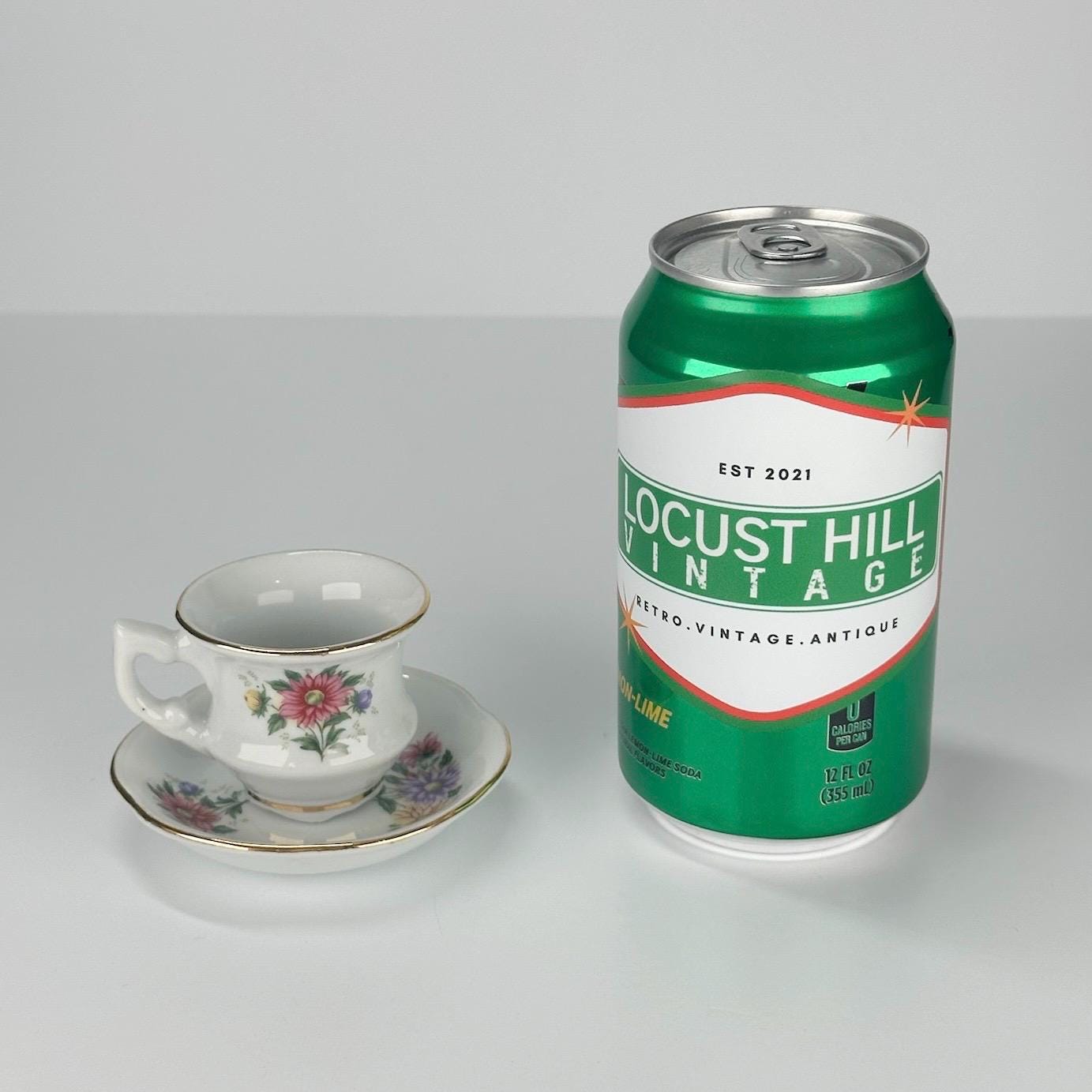 Vintage Floral Espresso Cup and Saucer by Royal Porcelain and September Series