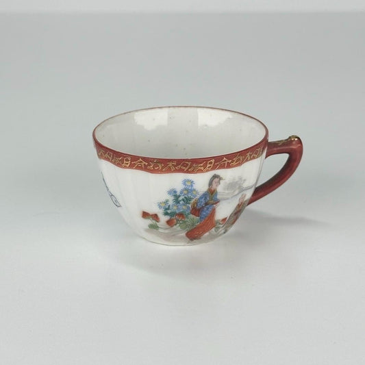 Vintage Porcelain Teacup in Chinese Floral Design
