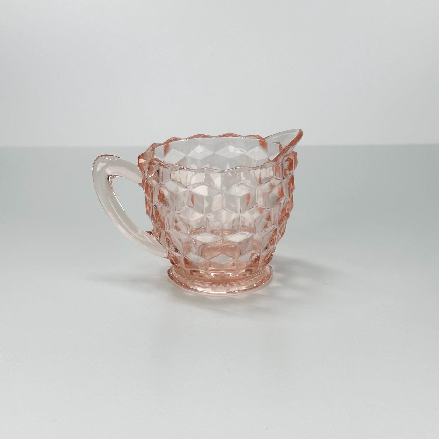 Vintage Cream and Sugar Set by Fostoria in American Pattern Pink Depression Glass 1920s
