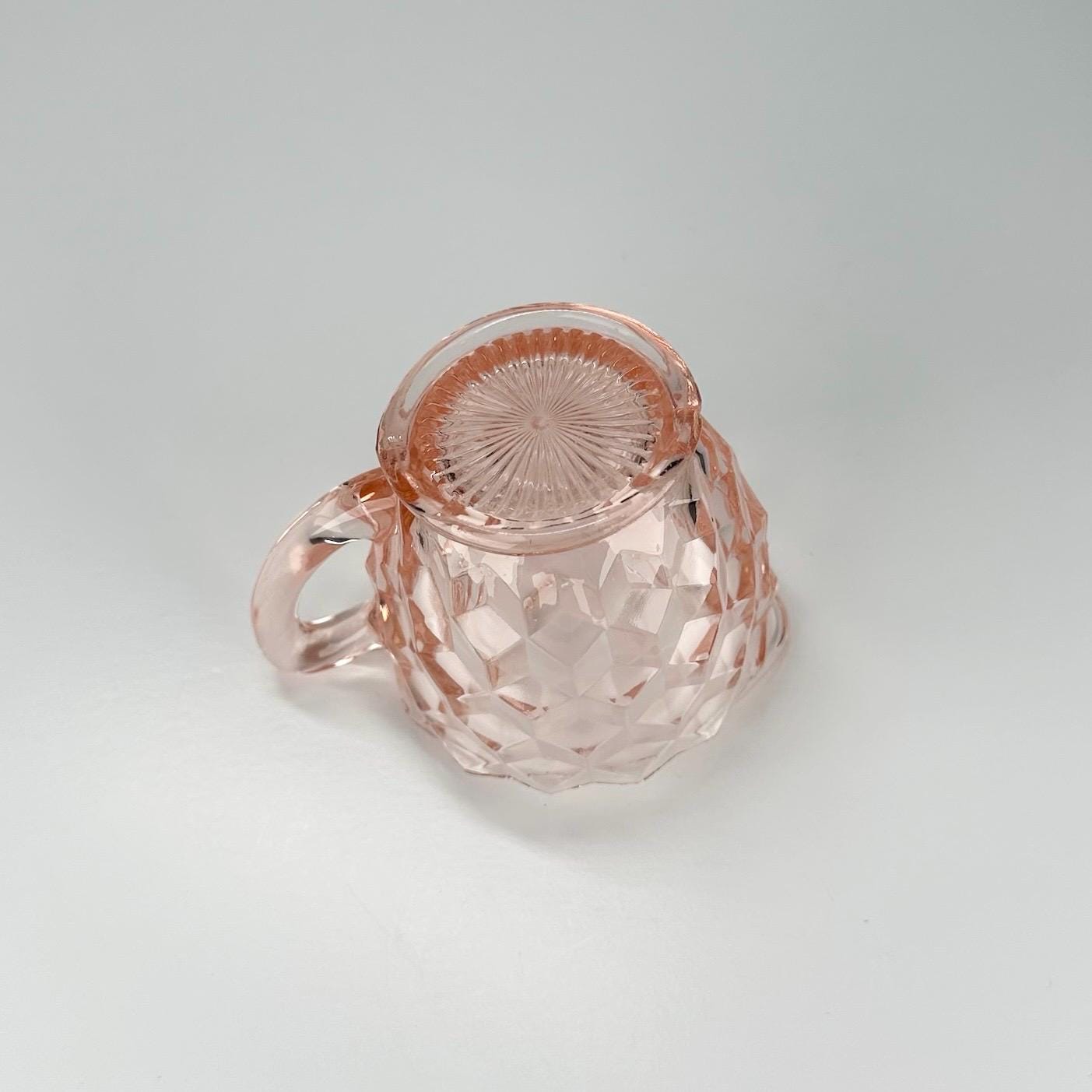 Vintage Cream and Sugar Set by Fostoria in American Pattern Pink Depression Glass 1920s