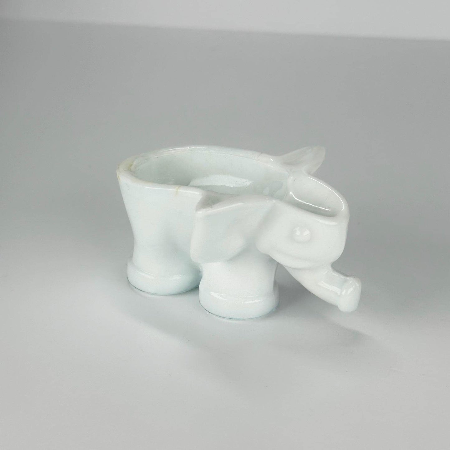 Vintage Ceramic Pipe Holder In the Shape of a White Elephant