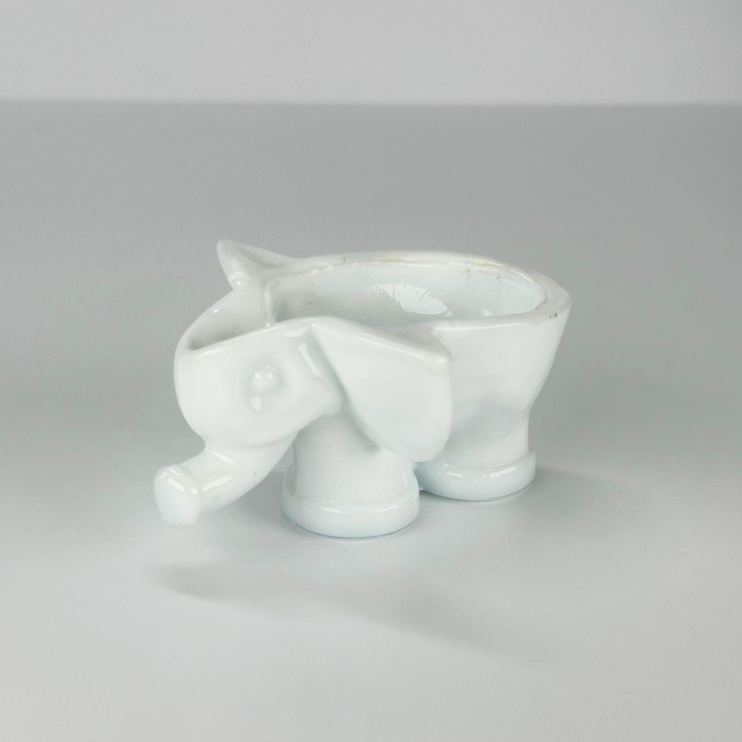 Vintage Ceramic Pipe Holder In the Shape of a White Elephant