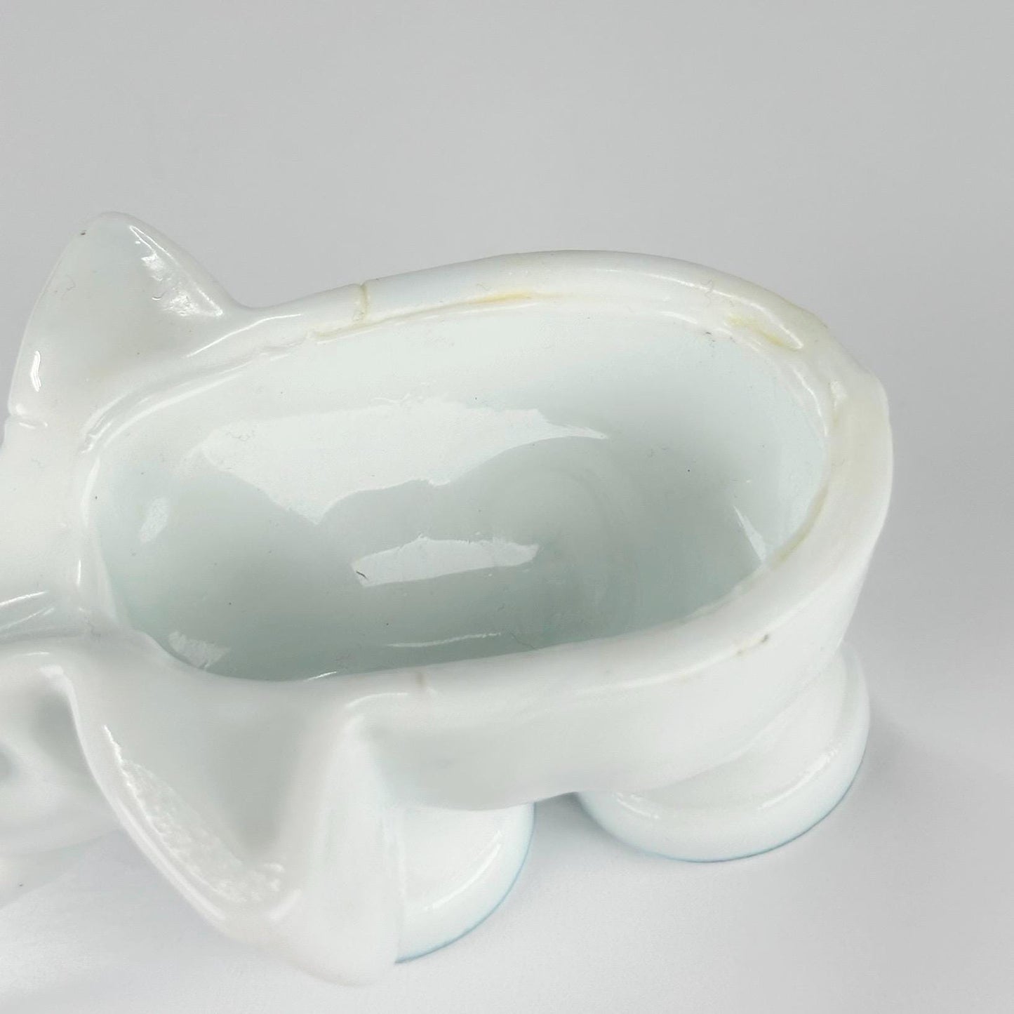 Vintage Ceramic Pipe Holder In the Shape of a White Elephant
