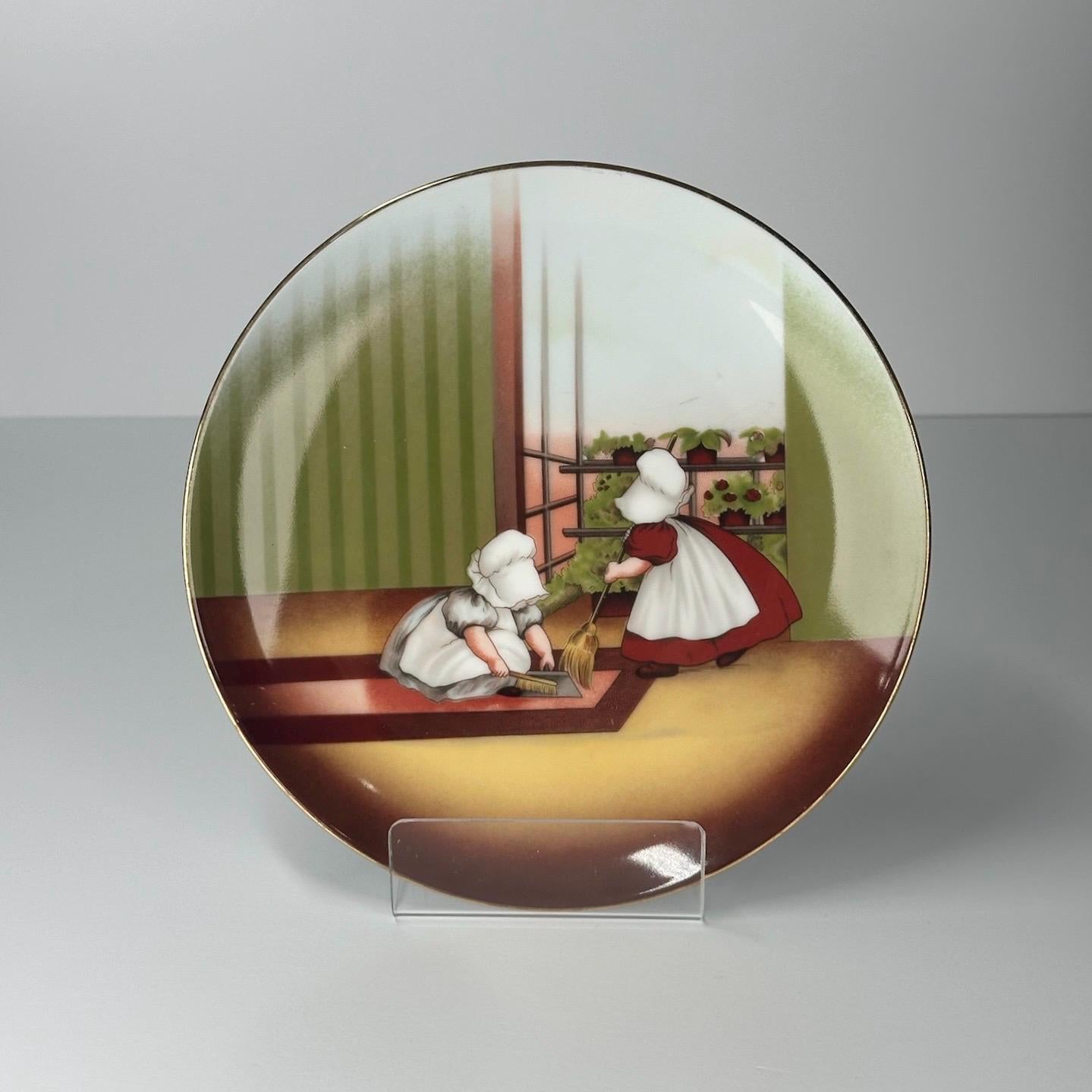 Vintage Collector's Plates of The Sun-Bonnet Babies Numbered and Made in Germany Set of 7