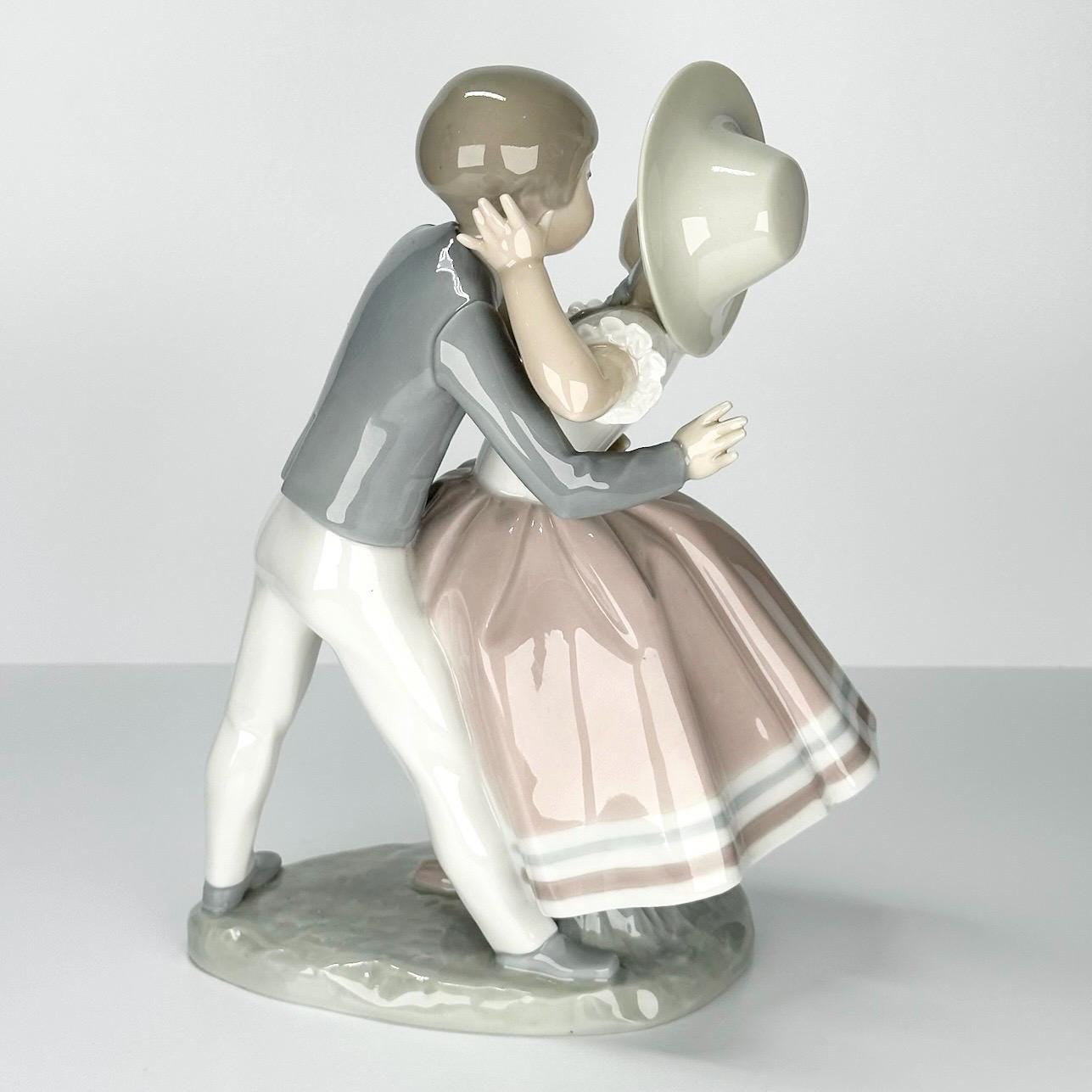 Vintage Porcelain Figurine of Boy and Girl Dancing by Lladro "Waltz Time"