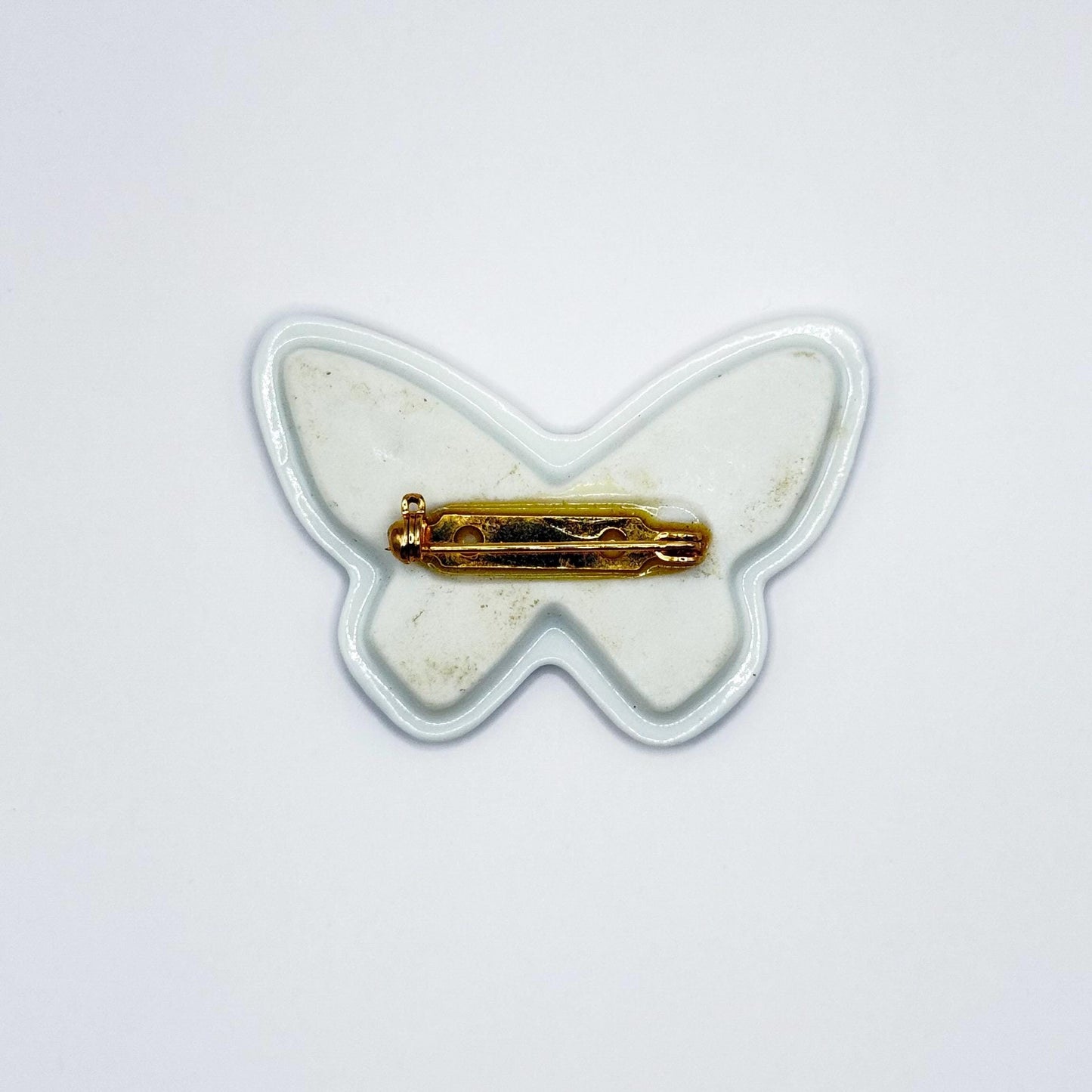 Vintage Brooch Pin of Porcelain Butterfly Made by Avon