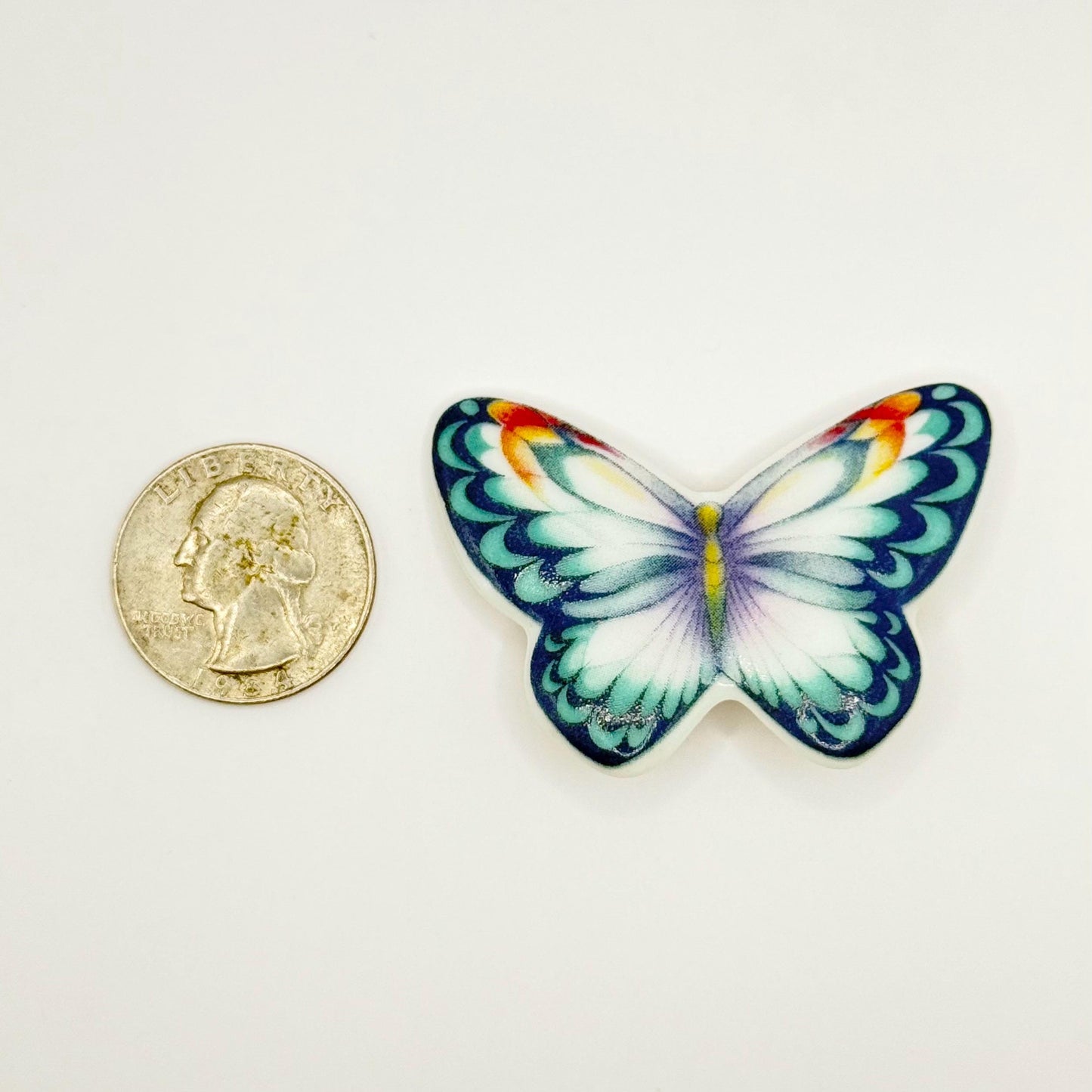 Vintage Brooch Pin of Porcelain Butterfly Made by Avon