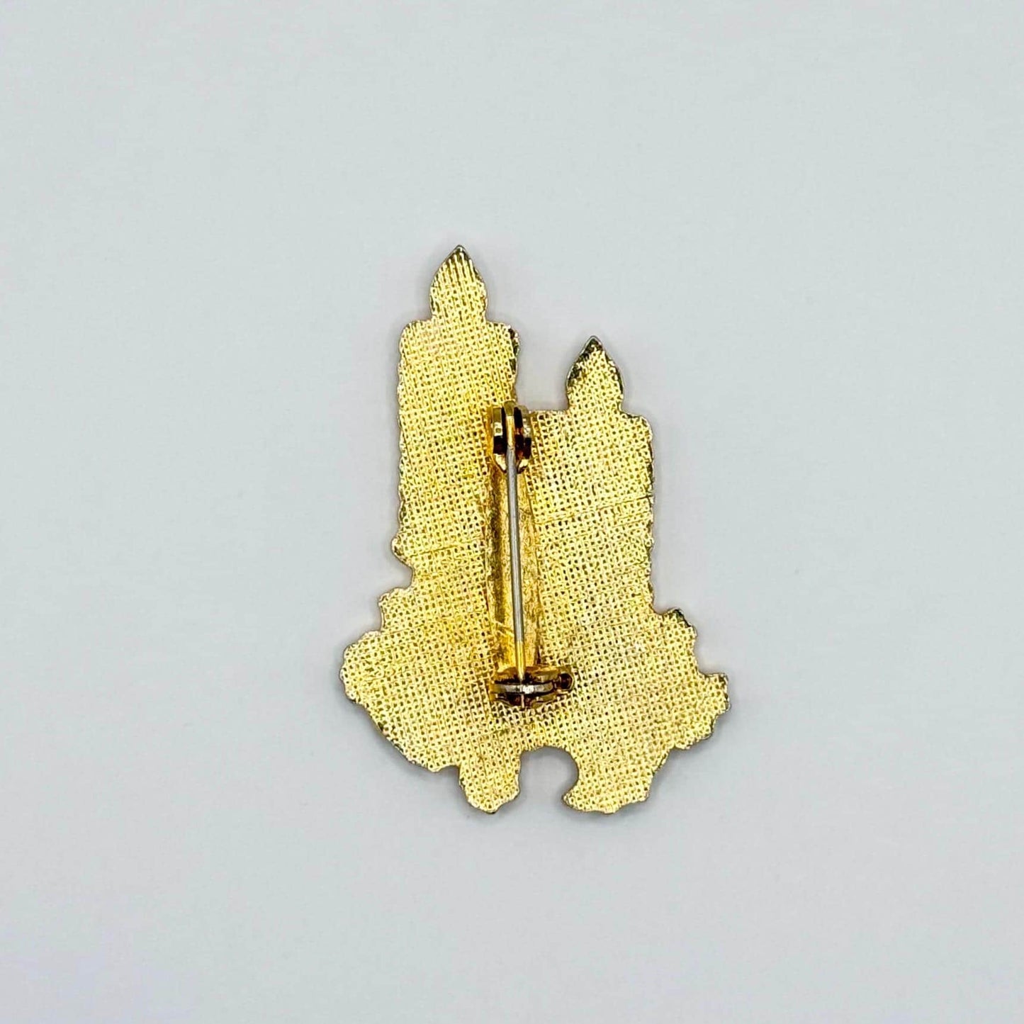 Vintage Brooch Pin of Enameled Candles with Holly and Pinecones