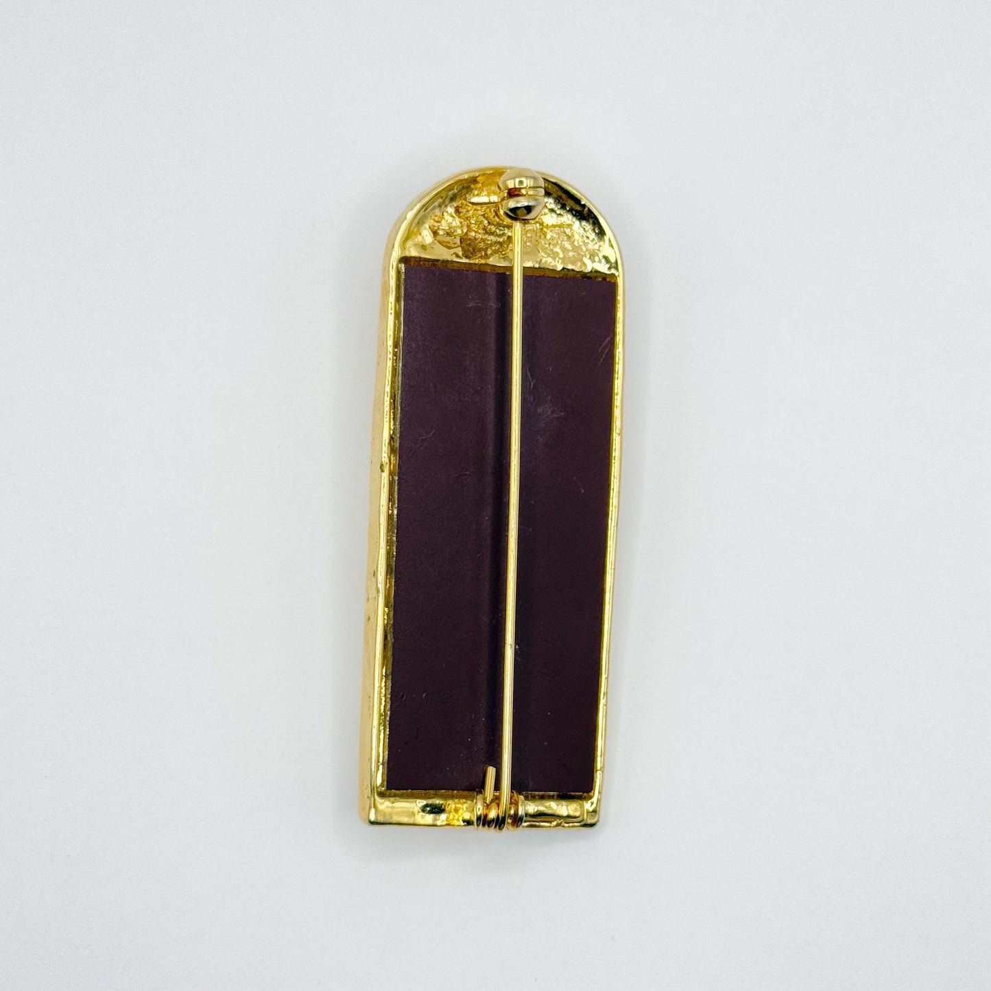 Vintage Brooch of a Cat Chasing a Butterfly on a Mirror ADORABLE