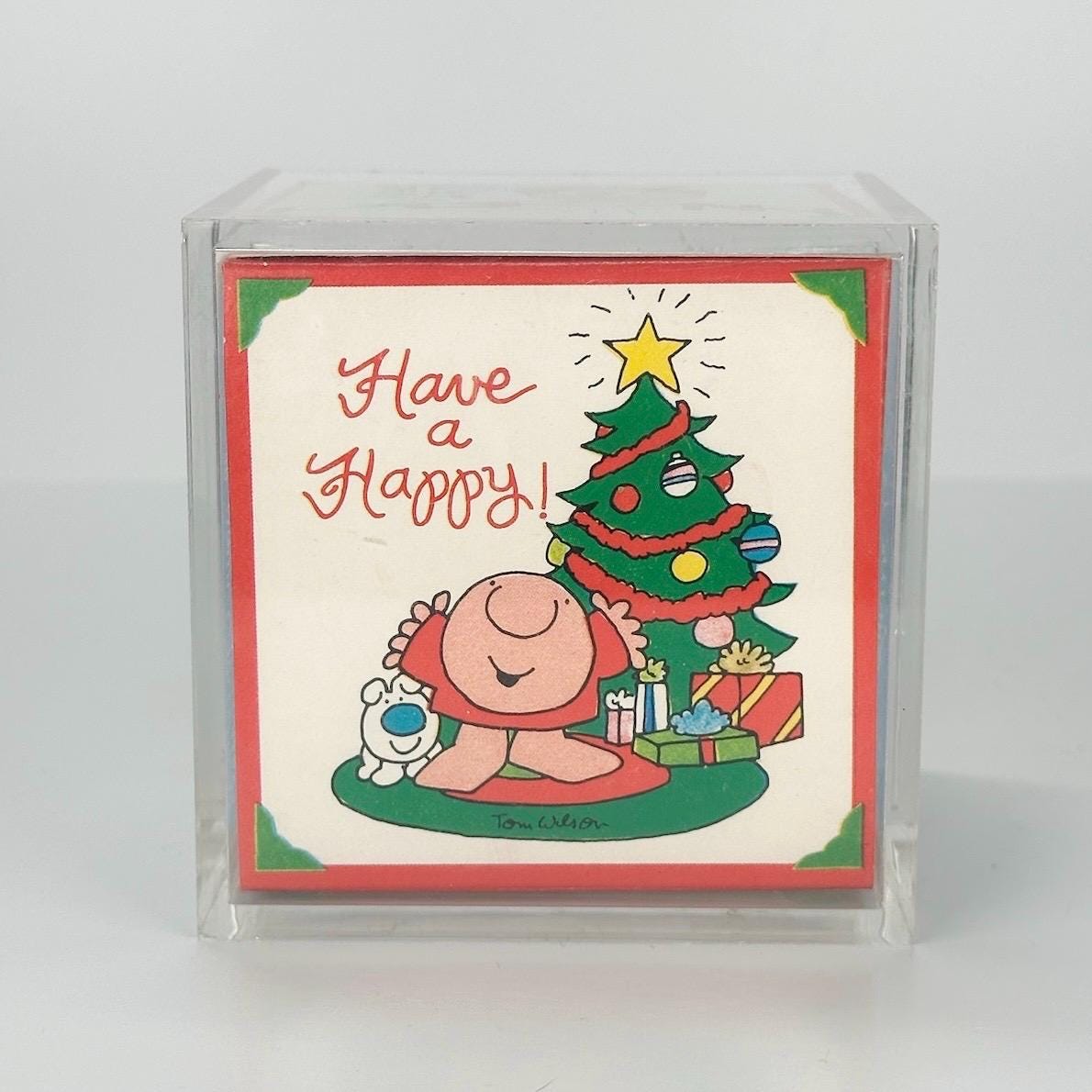 Vintage Photo Cube with Ziggy Christmas Greeting Photos
