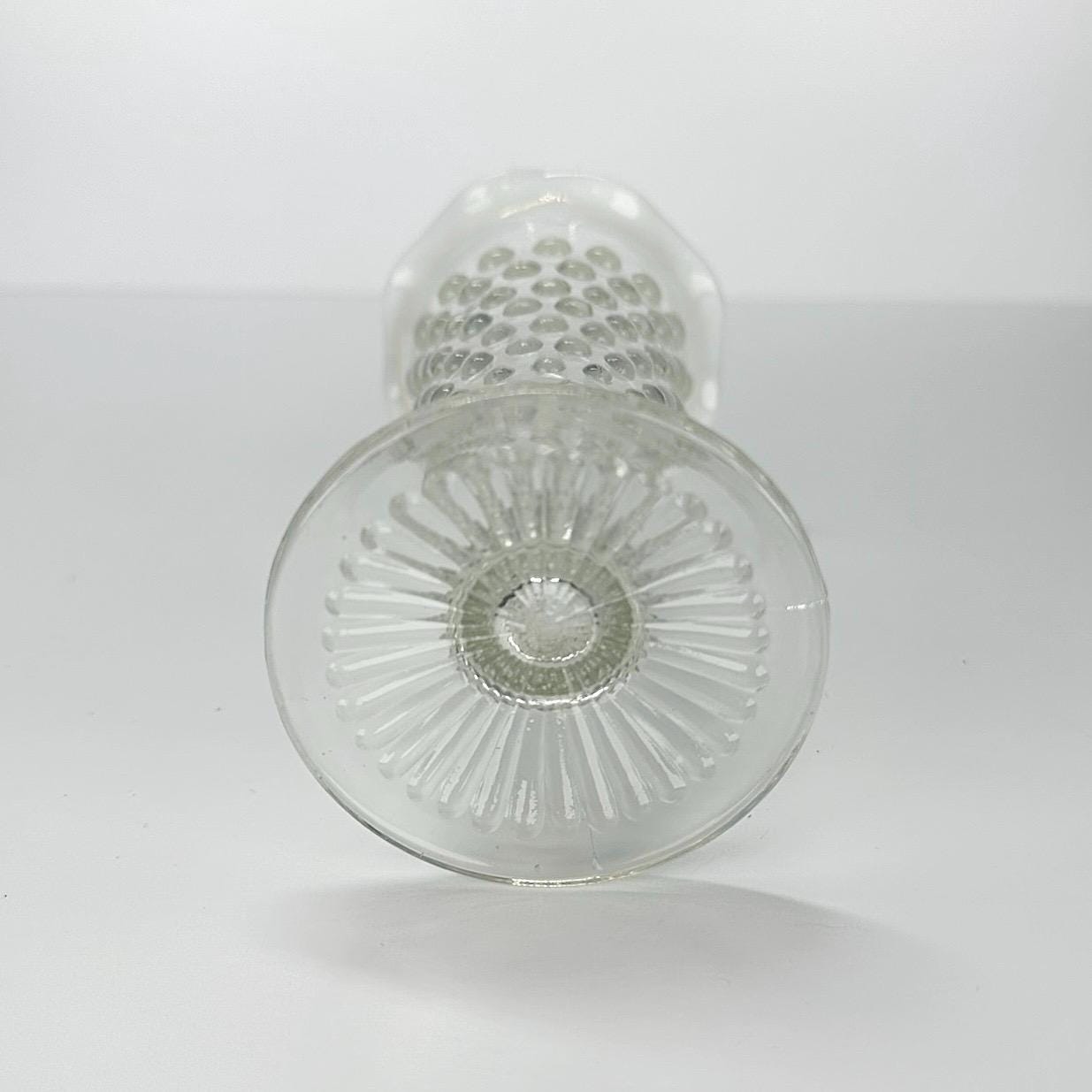 Vintage Vase in a White Opalescent Moonstone with Hobnail Glass Design by Fenton