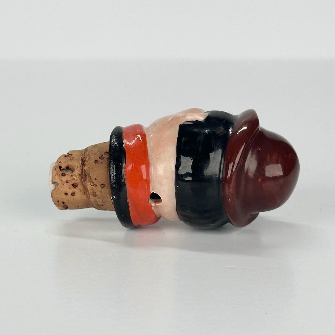 Vintage Porcelain Bottle Stopper of Hardy from Laurel & Hardy and Made in Germany