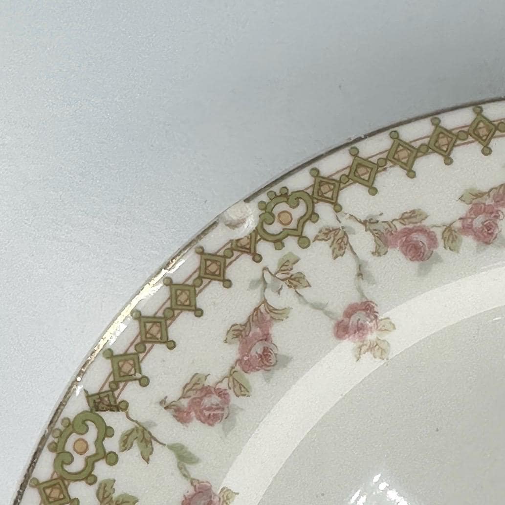 Vintage Steubenville China Plates in Pink Rose & Gold Design Set of 3