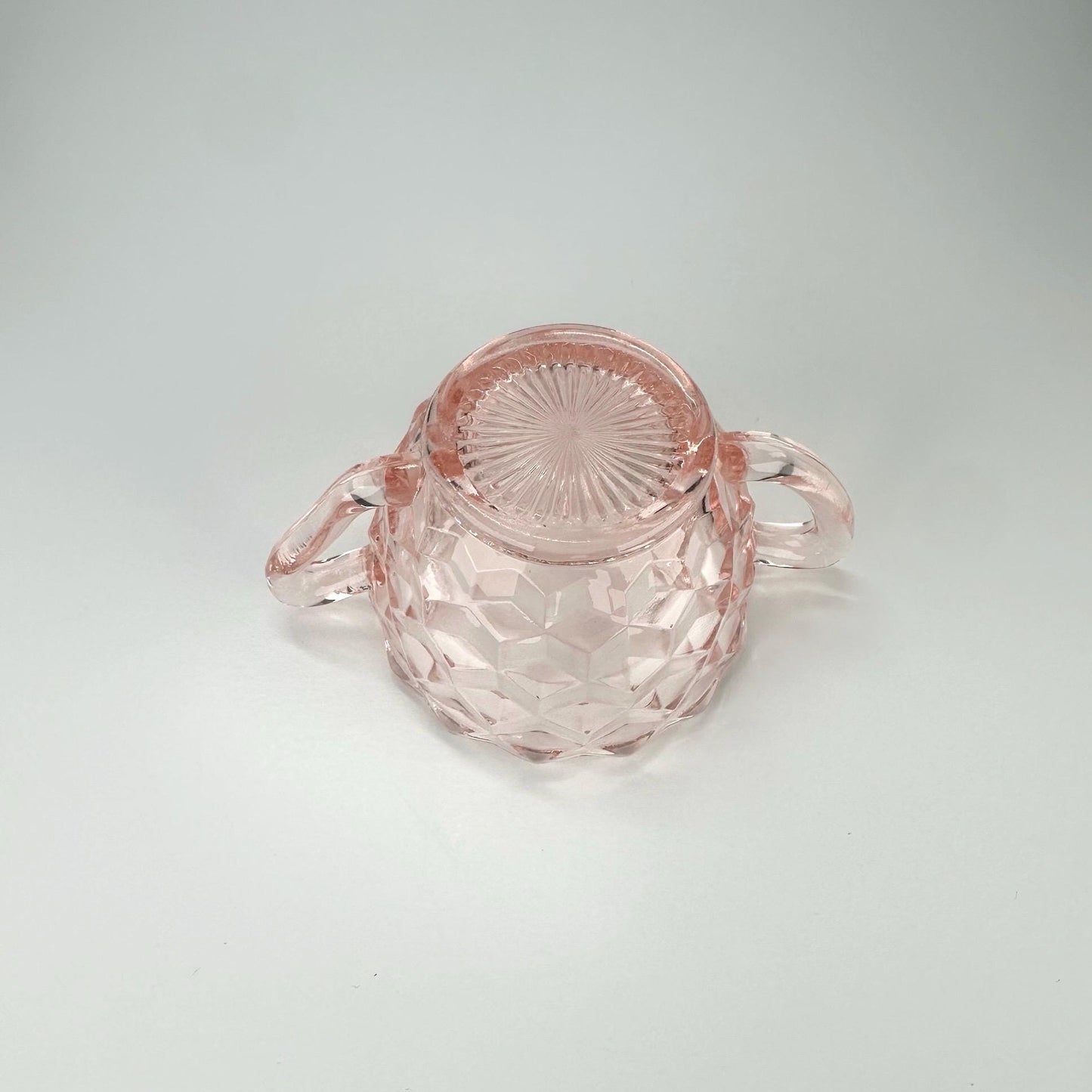 Vintage Cream and Sugar Set by Fostoria in American Pattern Pink Depression Glass 1920s