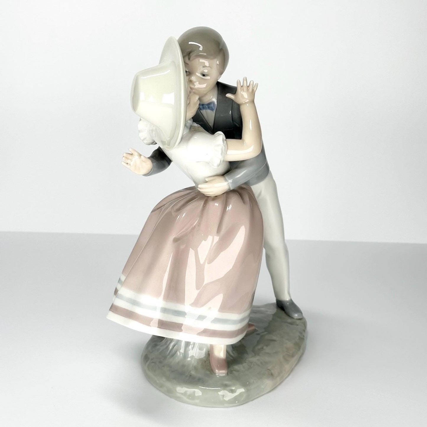 Vintage Porcelain Figurine of Boy and Girl Dancing by Lladro "Waltz Time"