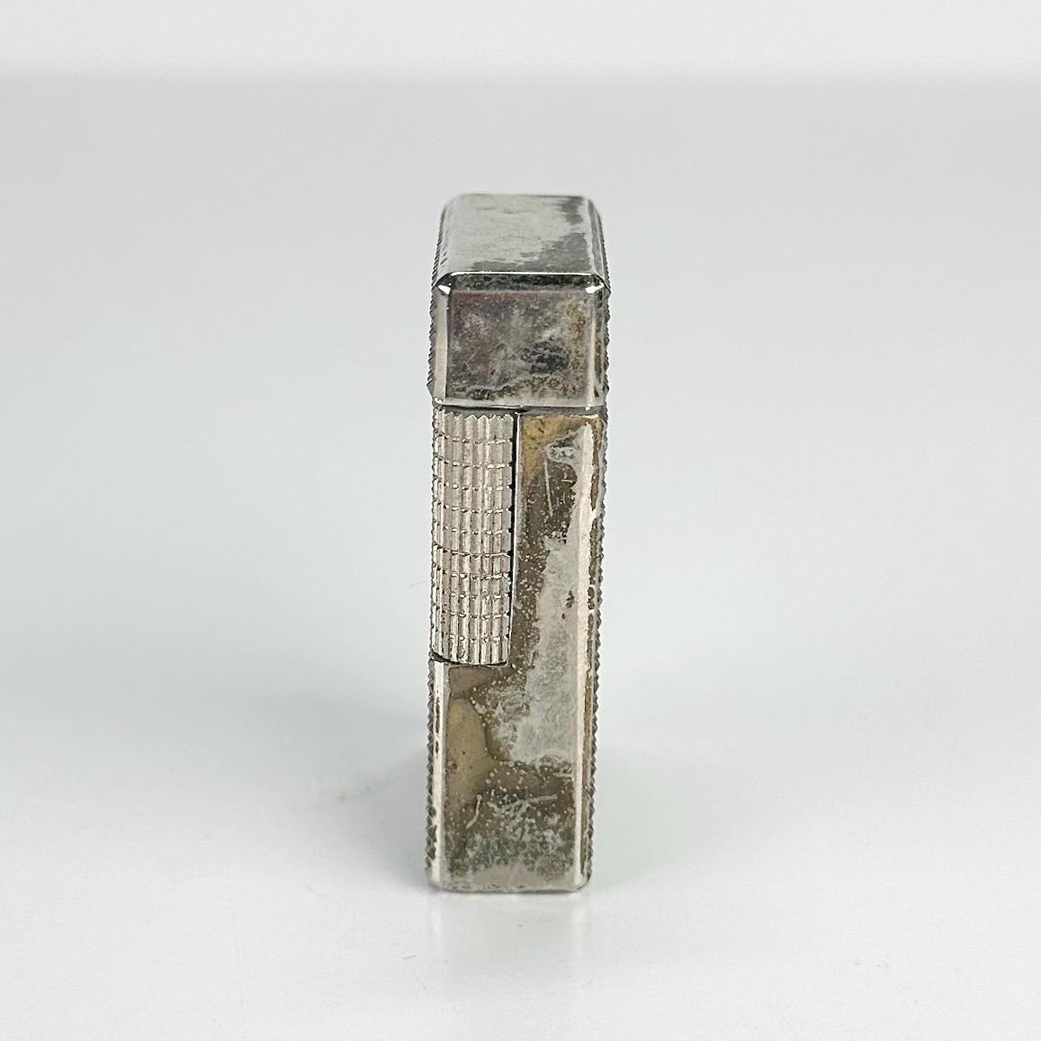 Vintage Lighter in Silver Tone with Diamond Studded Pattern Design Made in Japan