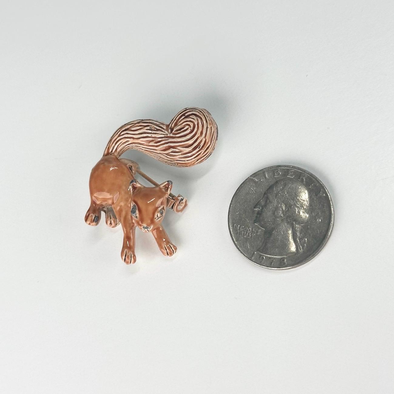 Vintage Brooch Pin of Squirrel and Stamped Gerry's