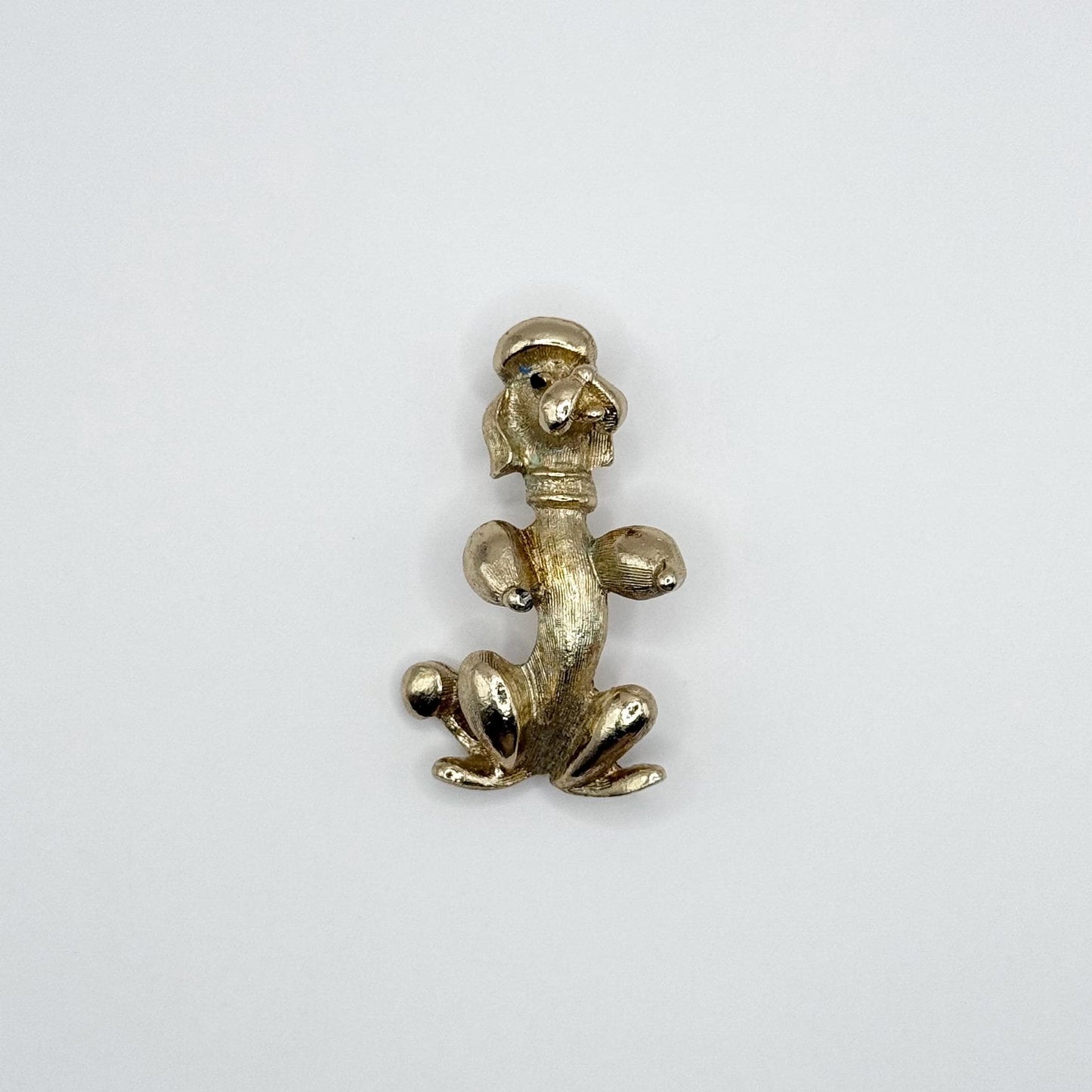 Vintage Brooch Pin of Poodle in Gold Tone Stamped Sarah Coventry
