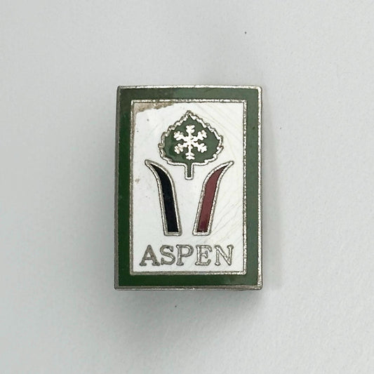 Vintage Brooch or Pin that Reads Aspen with Ski Design