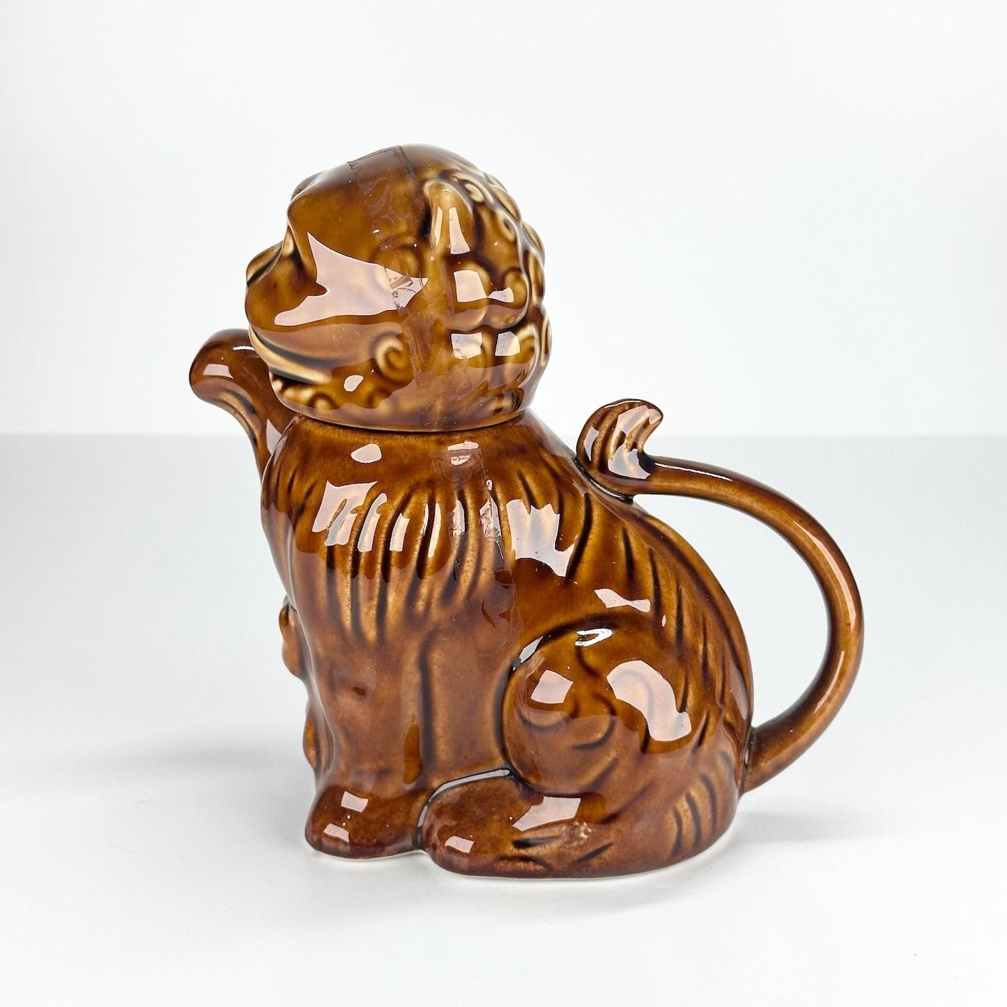Vintage Cho-Cho Cat Teapot in a Brown Porcelain