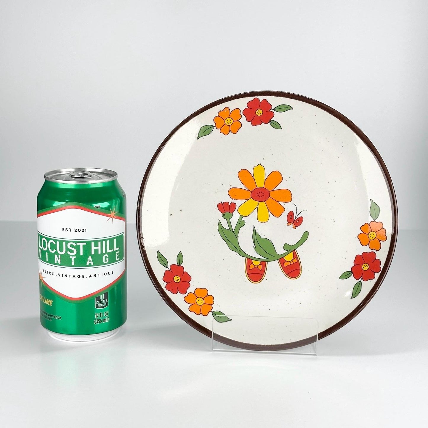 Vintage Stackable Bowl, Cup, and Plate of Little Girl with Pigtails and Strawberry Apron