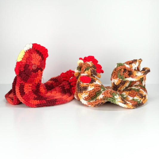 Vintage Crochet Rooster Pot Holders Set of 2
