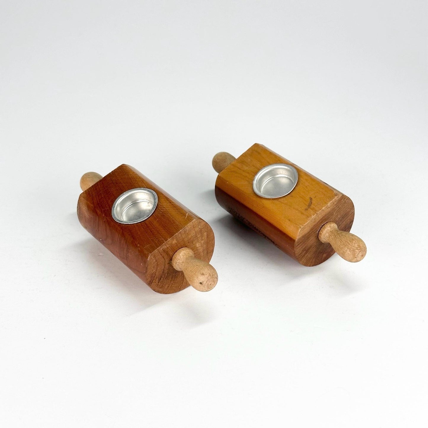 Vintage Salt and Pepper Shakers of Wooden Rolling Pins