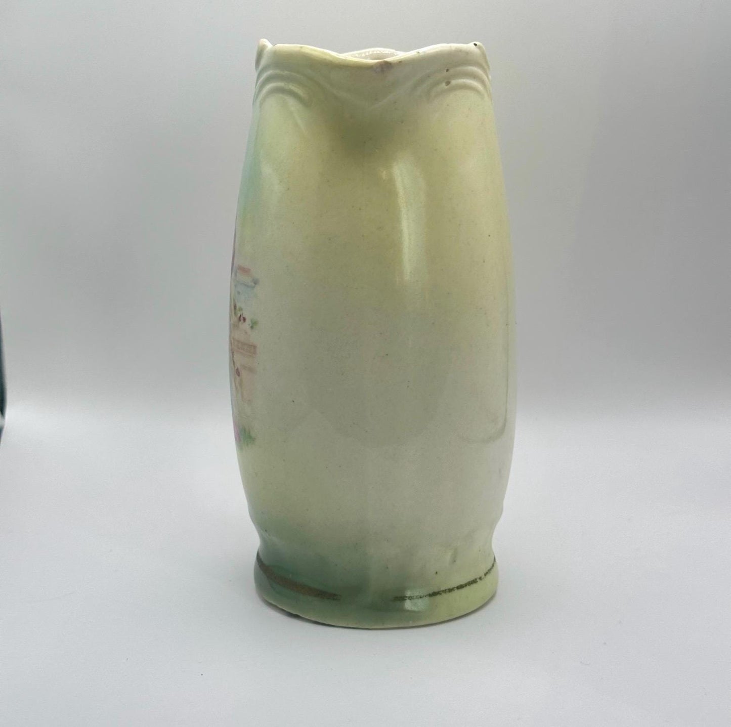 Vintage Pitcher Made from Czechoslovakia Pottery with Victorian Couple Design