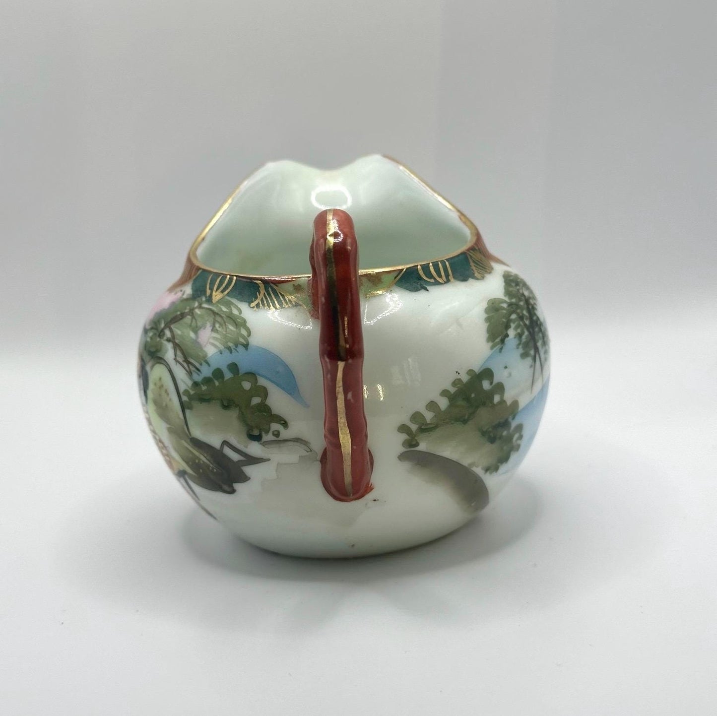 Vintage Creamer with Hand Painted Japanese Village Scene and Made in Japan
