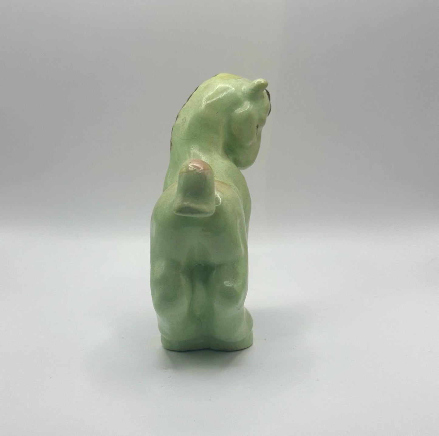Vintage Figurine of Ceramic Green Horse