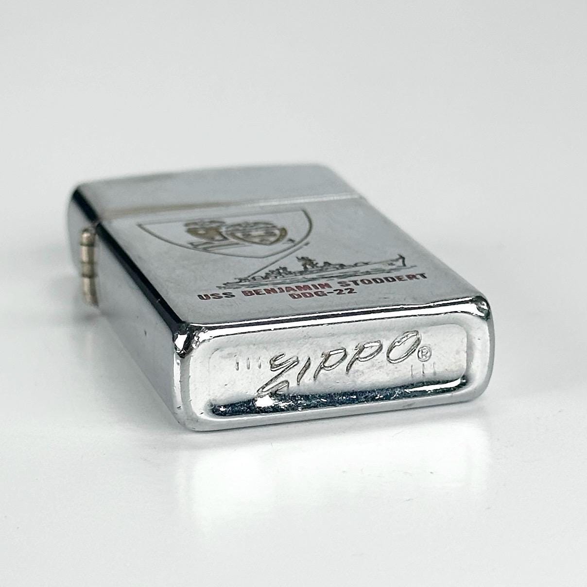 Vintage Zippo Lighter with Picture of USS Benjamin Stoddert DDG-22 Naval Ship