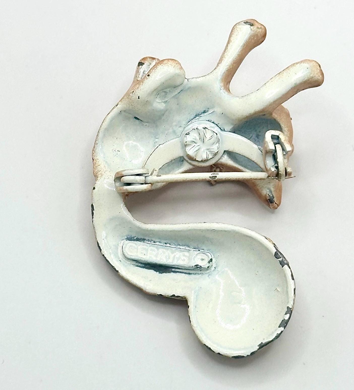 Vintage Brooch Pin of Squirrel and Stamped Gerry's