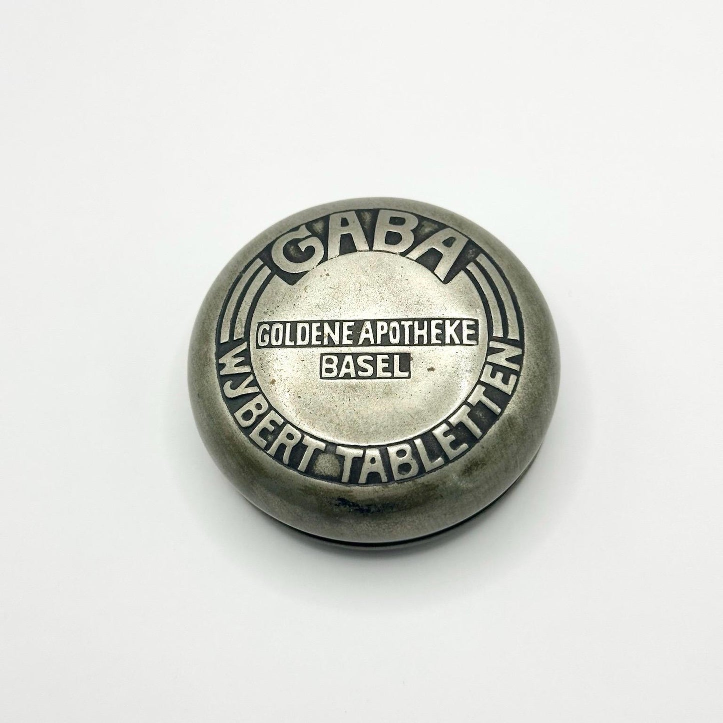Vintage Pill Box In Silver With Floral Design By Apotheke Basel