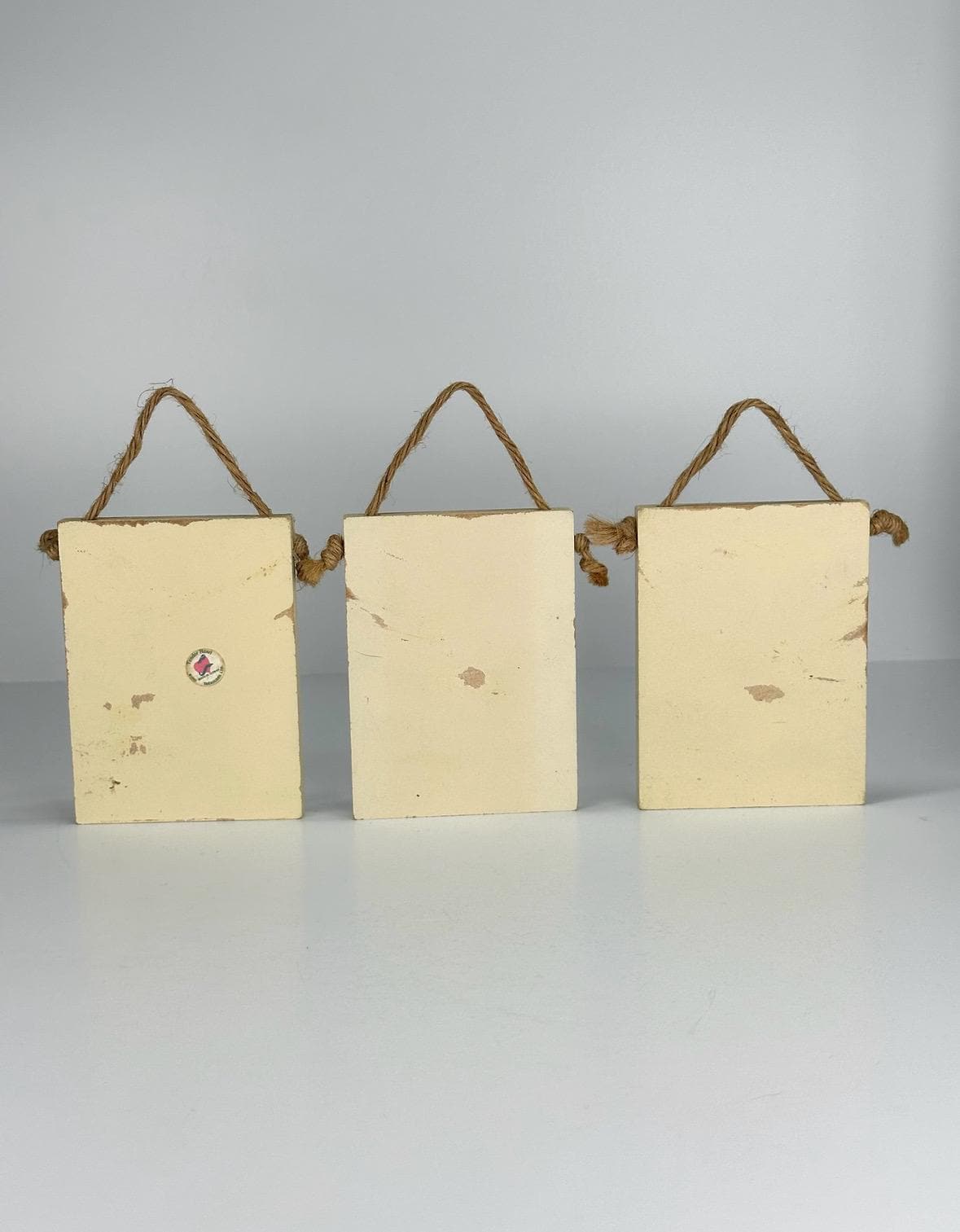 Vintage Wall Plaques of Mistletoe, Carrots, & Squash Seed Packets by Tender Valley Seed Co