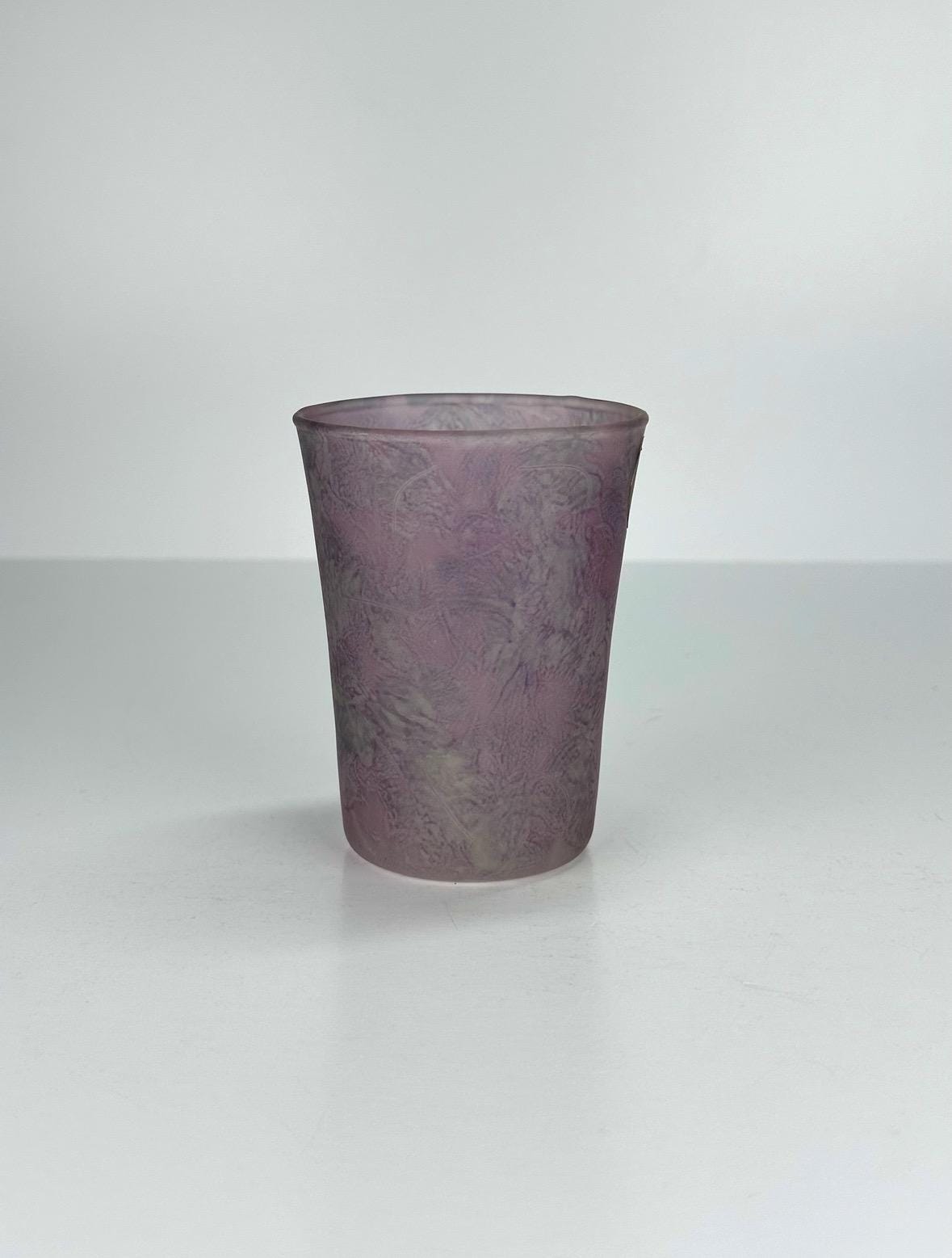 Vintage Mugs in Purple Frosted Glass Made by Kera Suchet Yenud in Israel