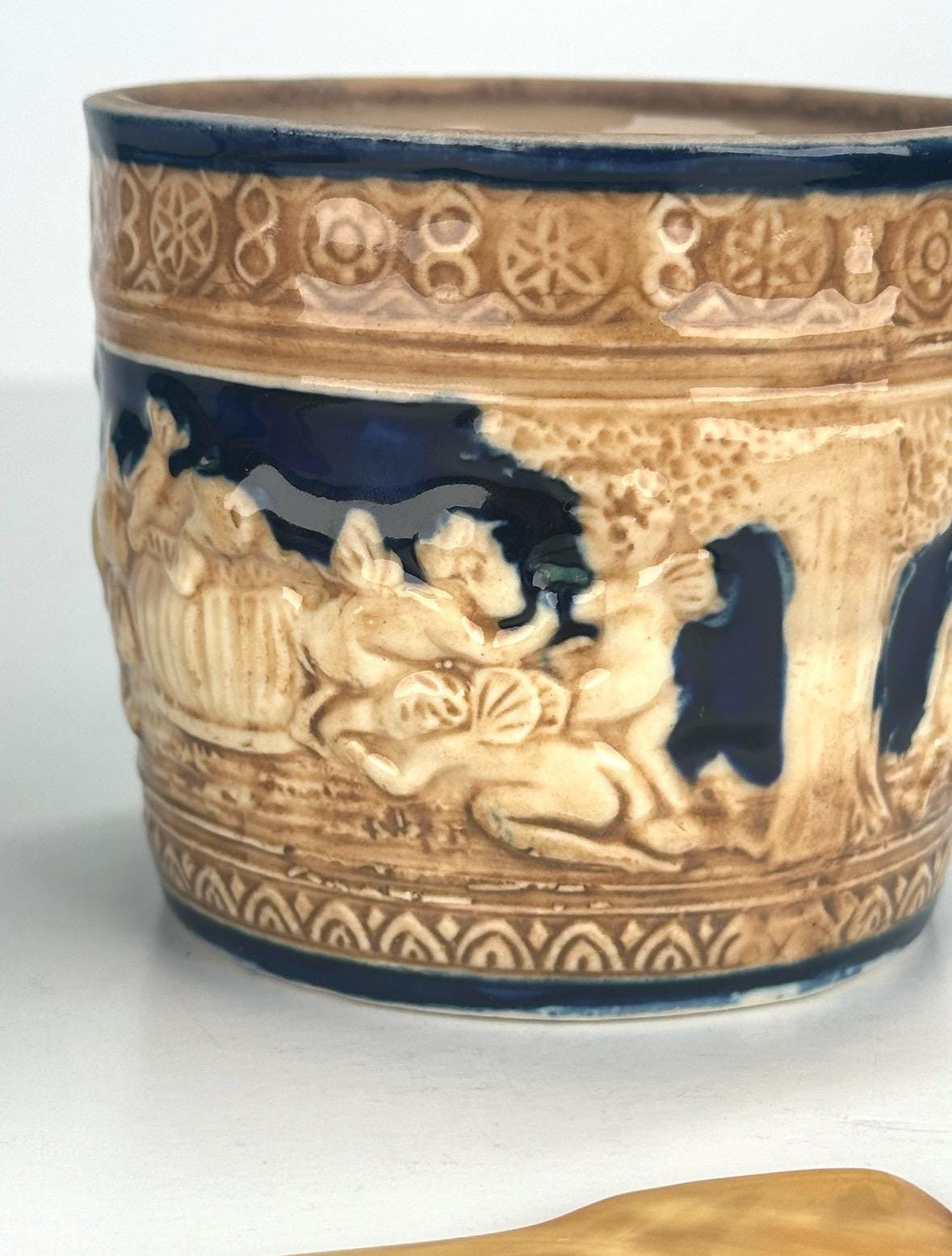 Vintage Salt or Sauce Container with Cherub Angels Design and Made from Italian Capodimonte