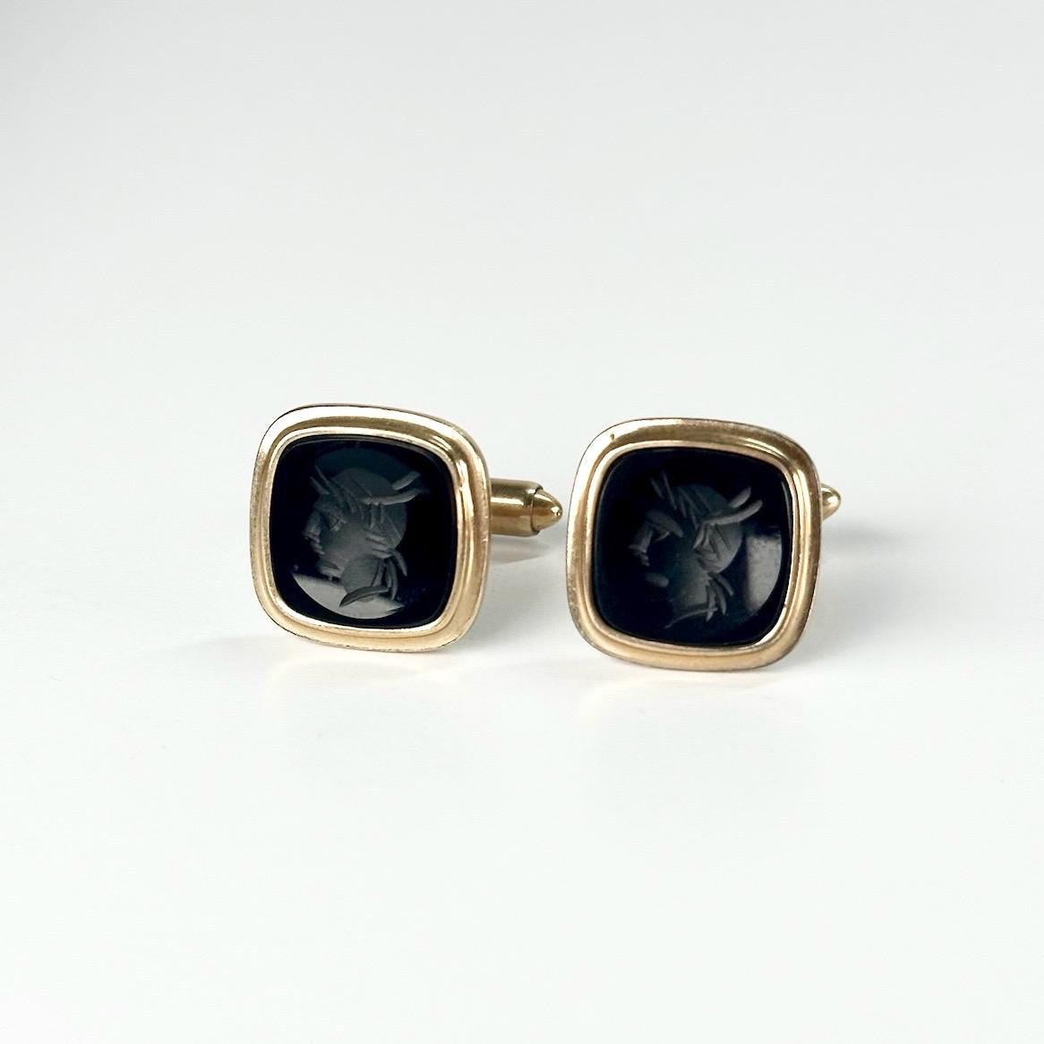 Vintage Cuff Links of Roman Solider Made by Krementz