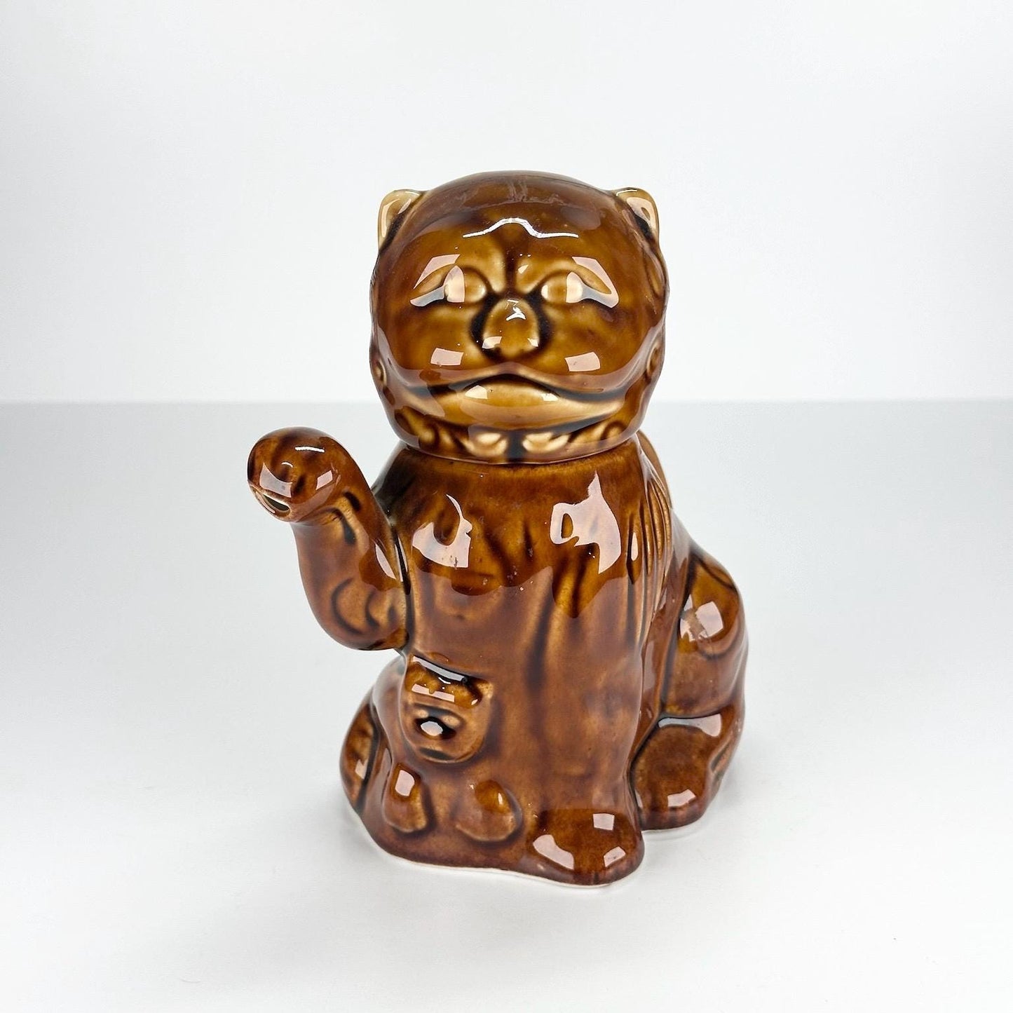 Vintage Cho-Cho Cat Teapot in a Brown Porcelain